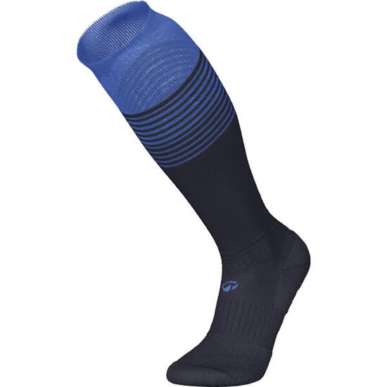 Kinder Fußball Stutzen hoch - VIRALTO Jr marineblau/blau mit Streifen