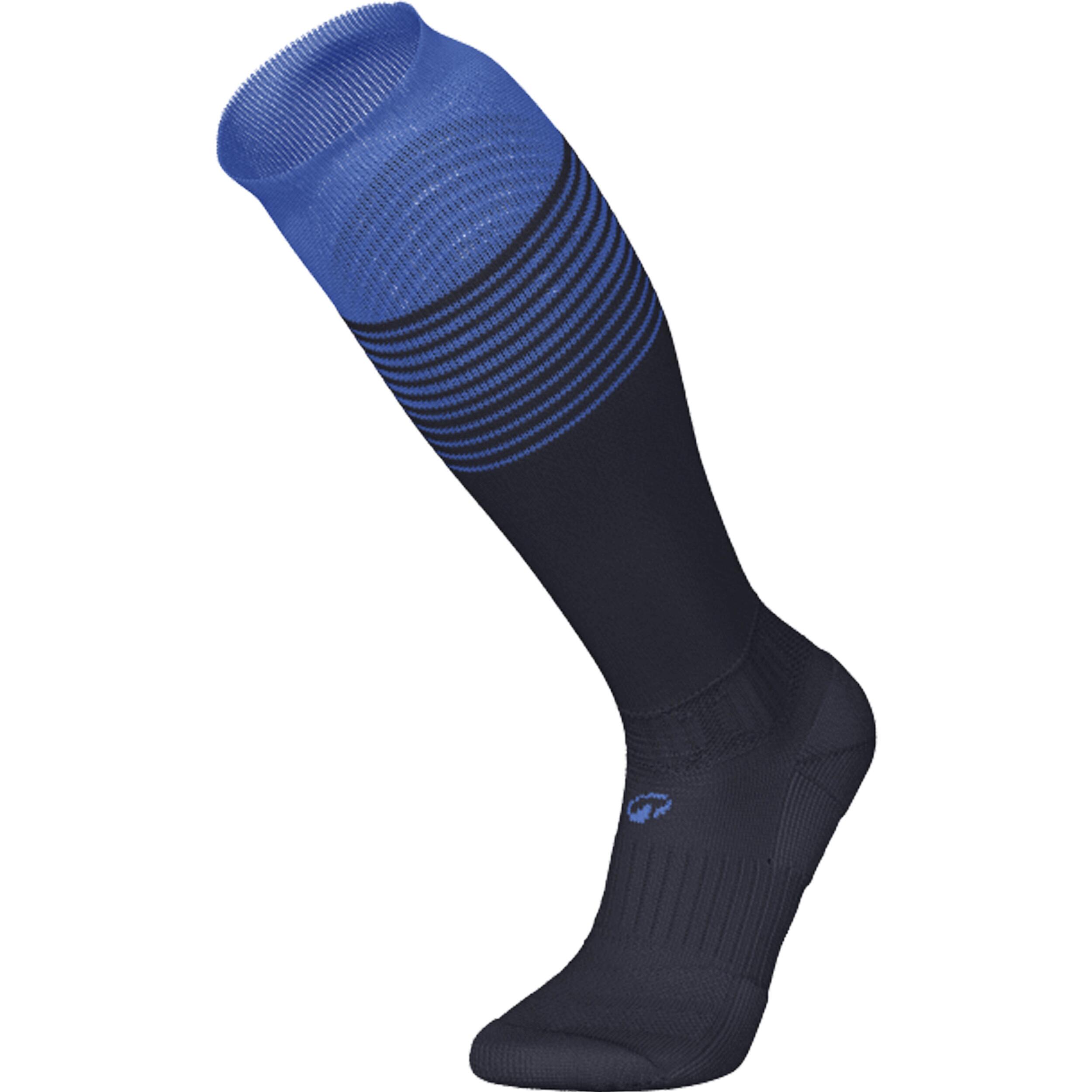 Șosete lungi de fotbal VIRALTO Bleumarin cu dungi albastre copii