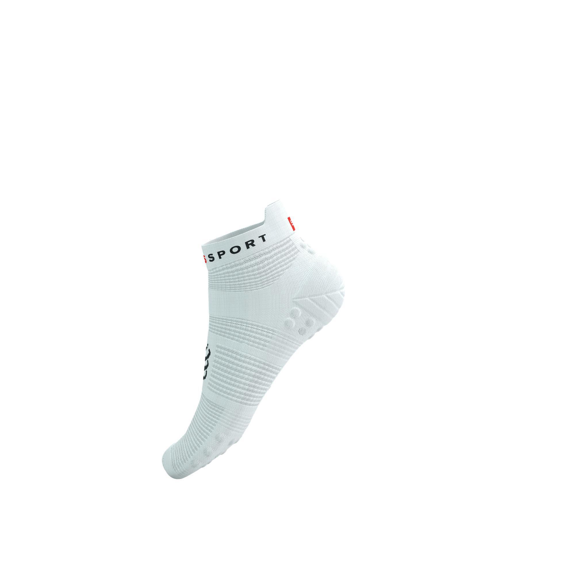 Skarpetki biegowe Compressport ProRacing Socks V4 Run Low white/black 8/9