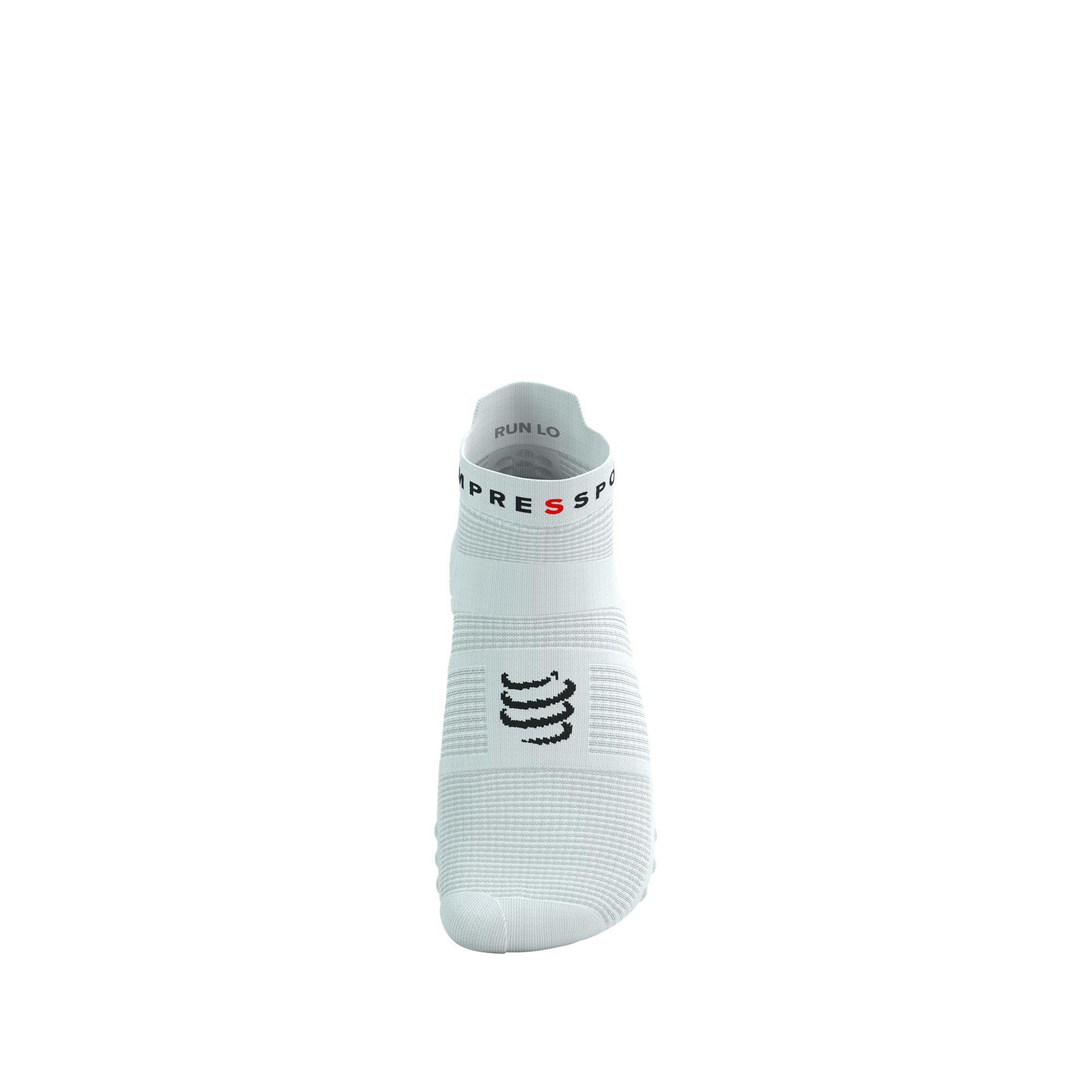 Skarpetki biegowe Compressport ProRacing Socks V4 Run Low white/black 4/9