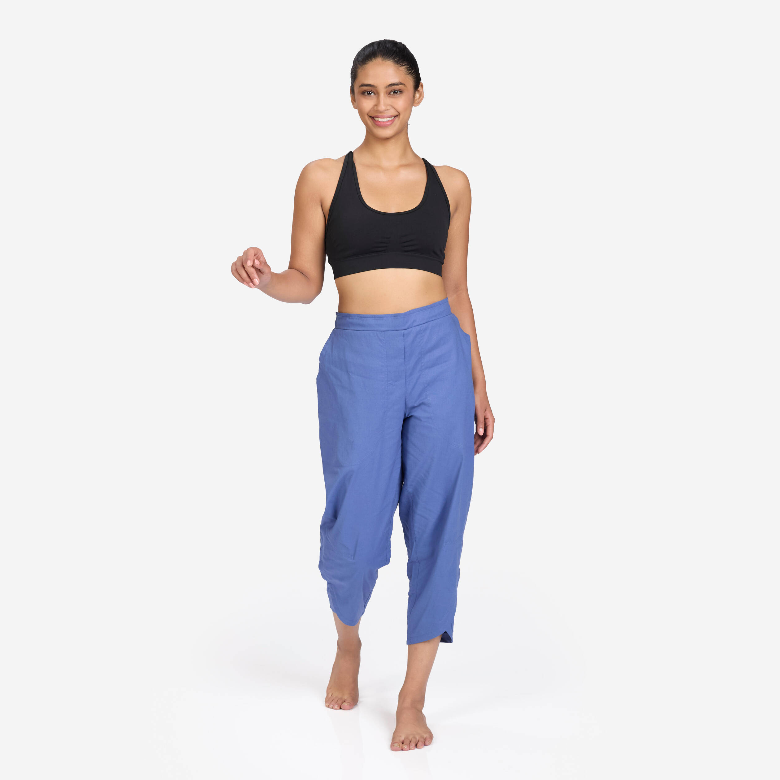 Dhoti Bottoms with High Waistbands for Women - Comet Blue
