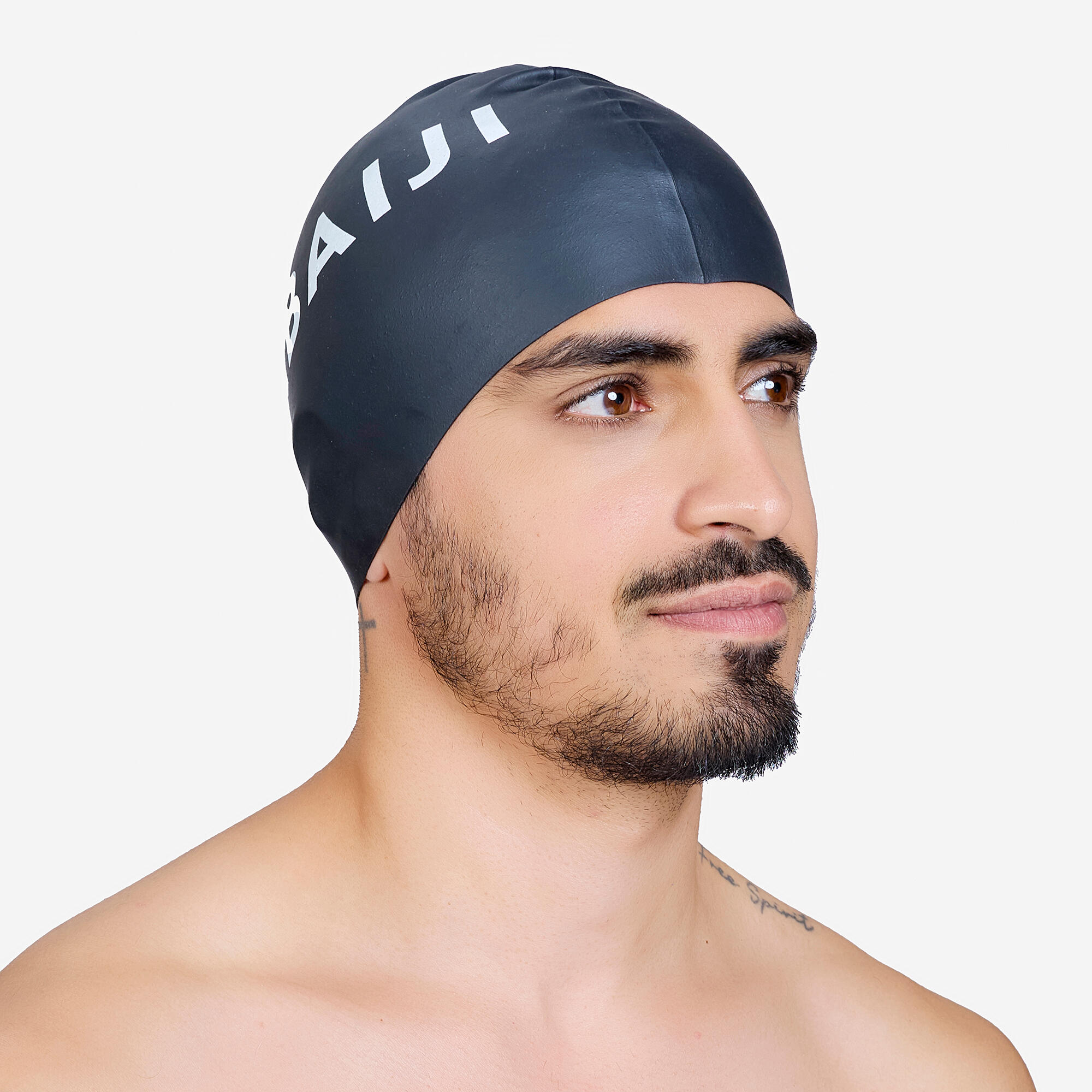 Adult Swimming Cap Silicone 56-60 Cm Comfortable & Stretchable Black