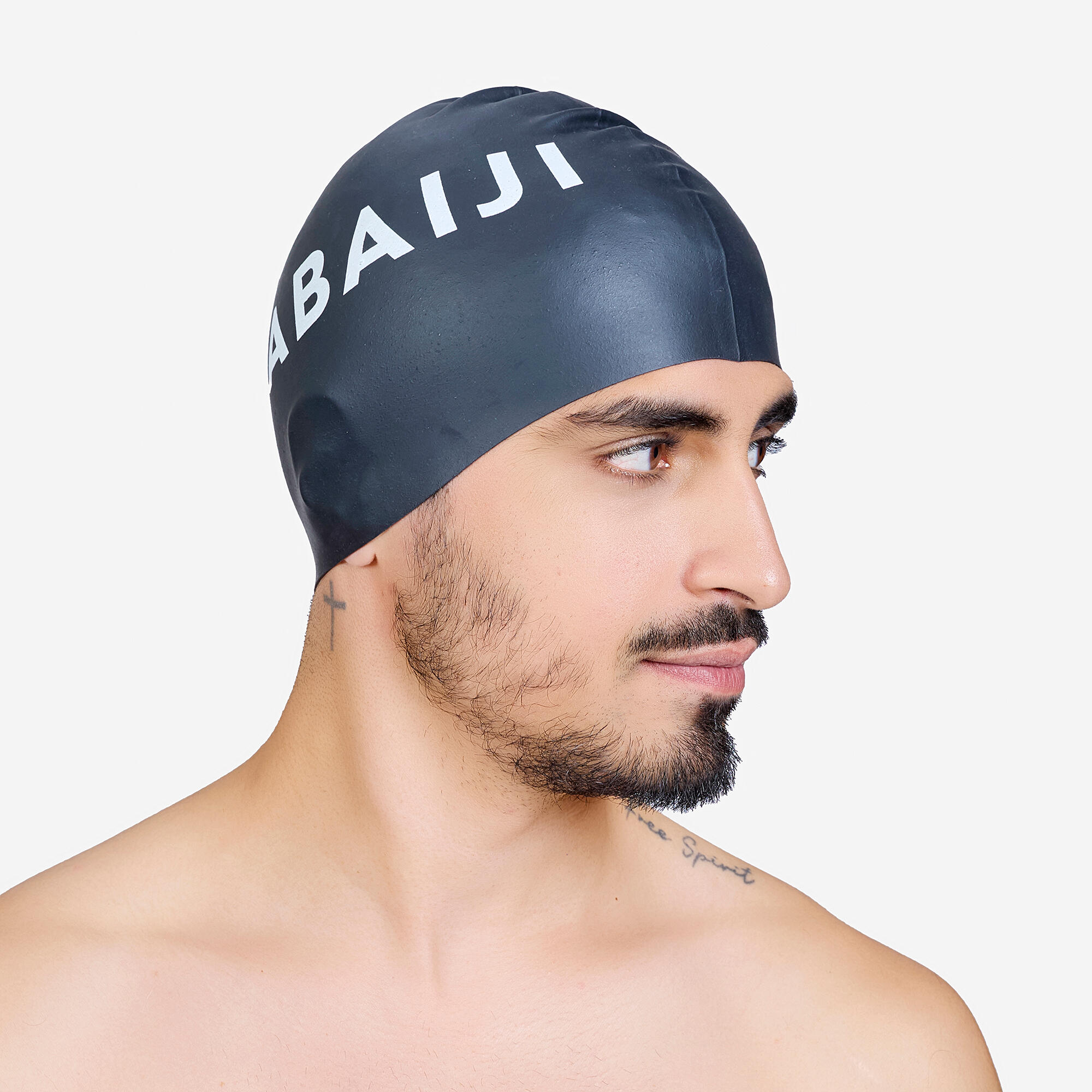 Adult Swimming Cap Silicone 56-60 Cm Comfortable & Stretchable Black