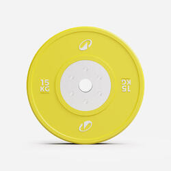 Disque calibré haltérophilie 15 kg, vendu à l'unité