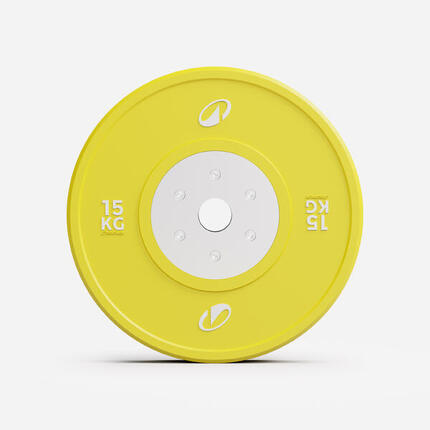 Disque calibré haltérophilie 15 kg, vendu à l'unité