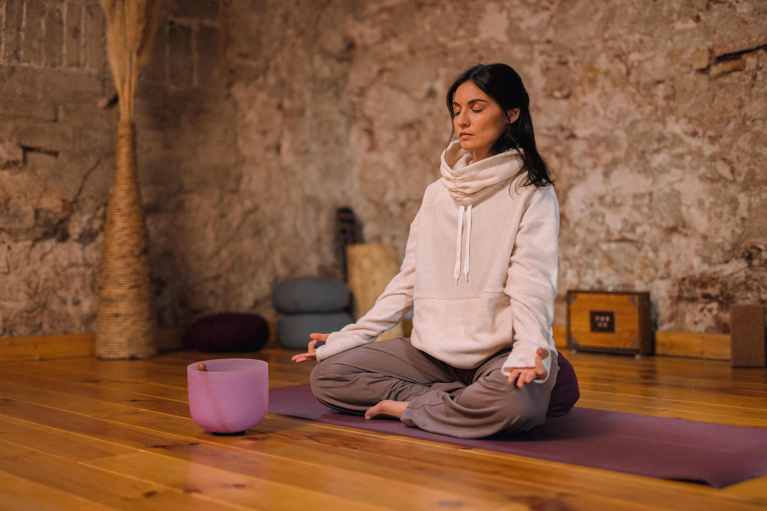 Sudadera Polar Yoga/Relajación Mujer Beis 8/10