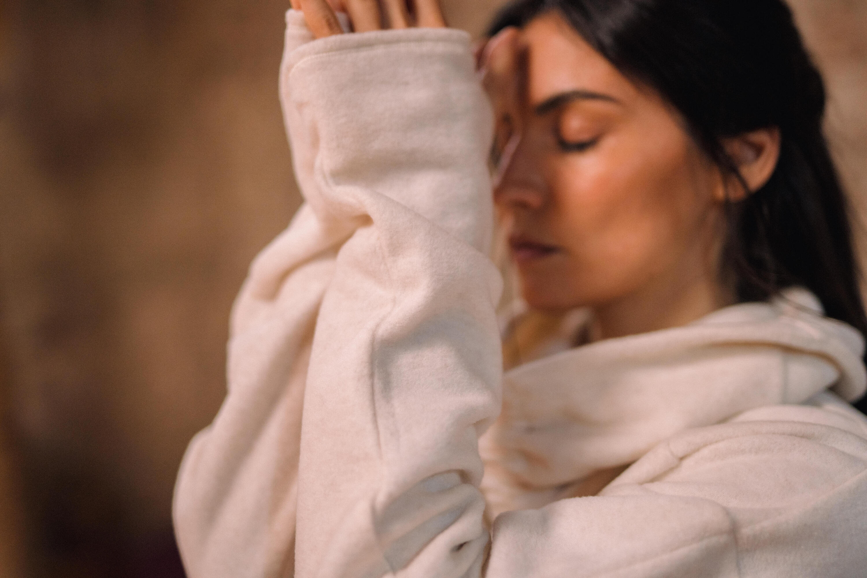 Sudadera Polar Yoga/Relajación Mujer Beis 9/10