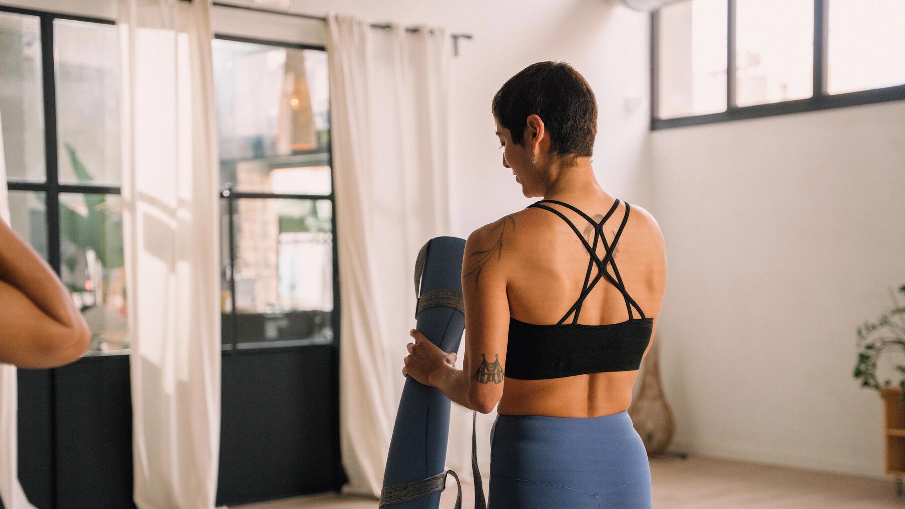woman on a stationary bike
