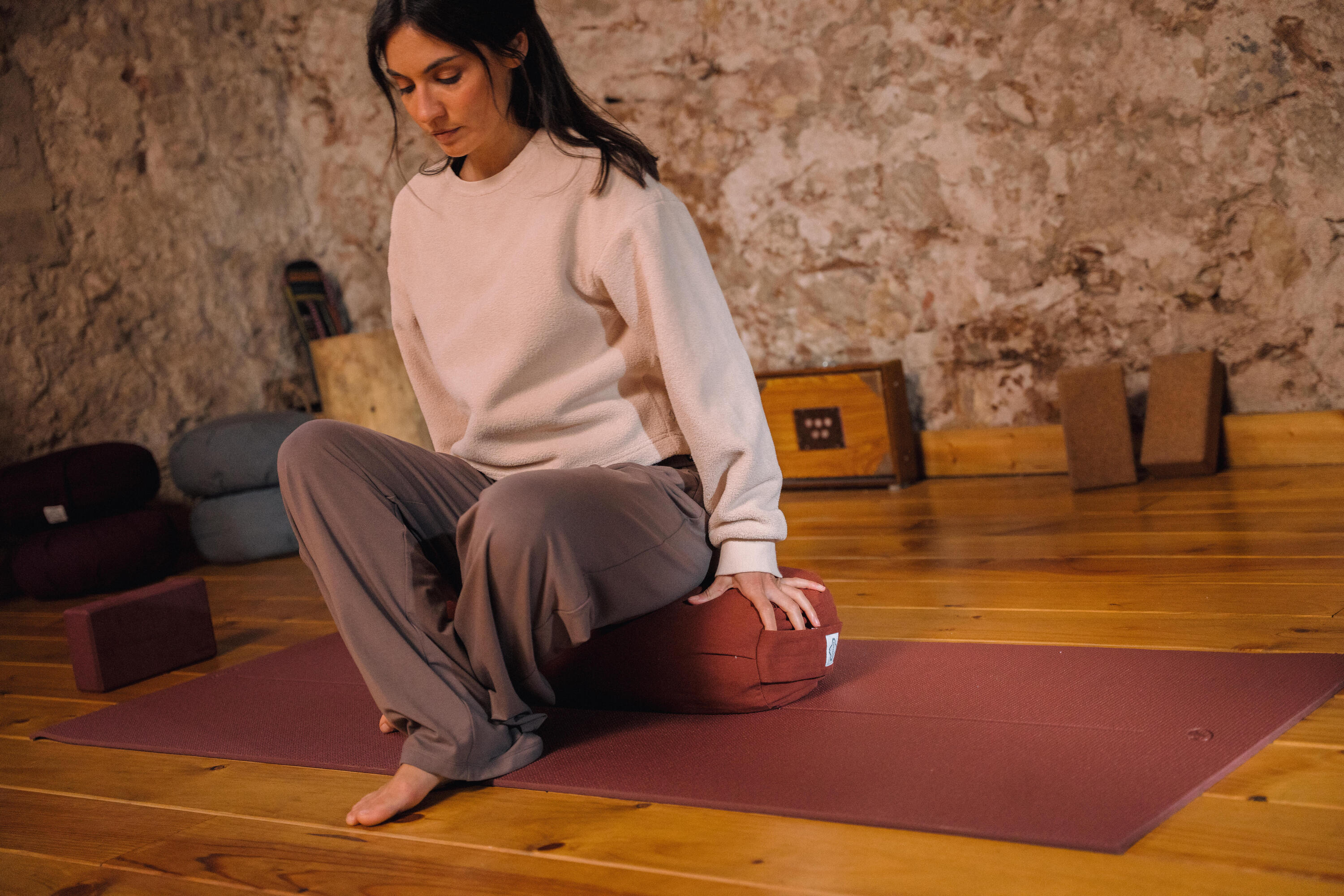 Pantalon yoga doux cocoon marron 9/10