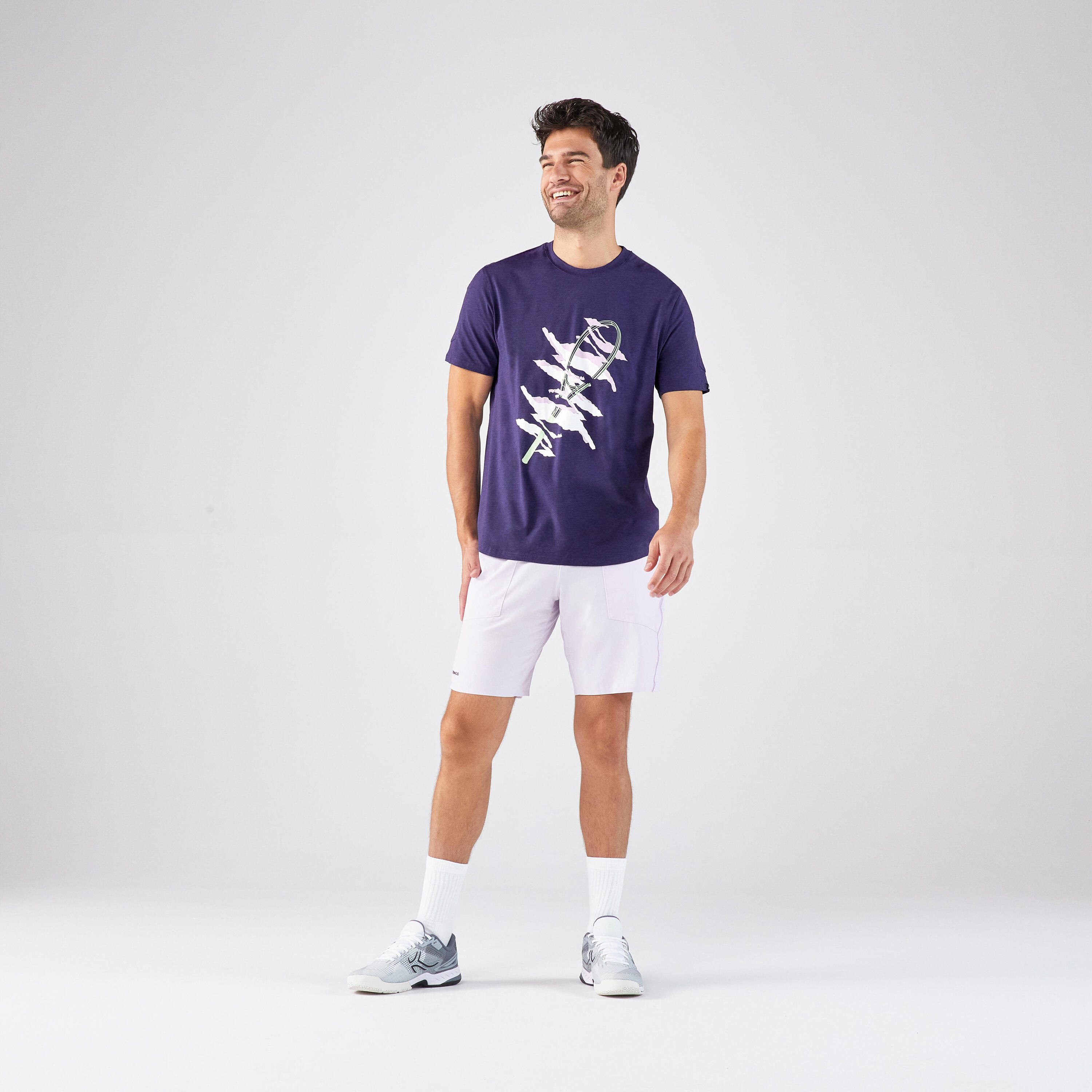 Tennisshirt voor heren TTS Soft paars 2/4