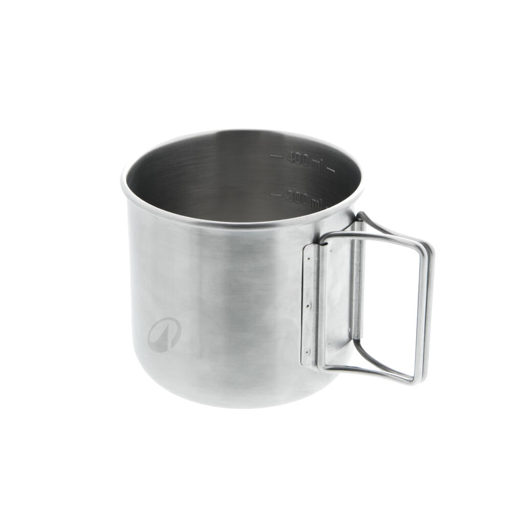 0.4 L Stainless Steel Cup 500 for hiking and camping.