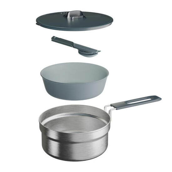 Gavetta campeggio 100 inox | 1 persona | 6 elementi.