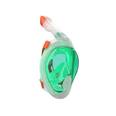 Маска Easybreath + для снорклінгу з акустичним клапаном для віку 10 + зелена