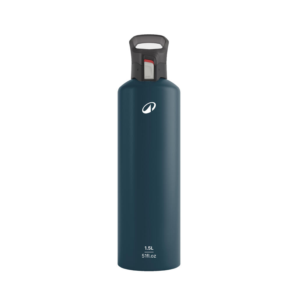 Gourde alu 1,5L avec bouchon à ouverture rapide pour la randonnée bleu