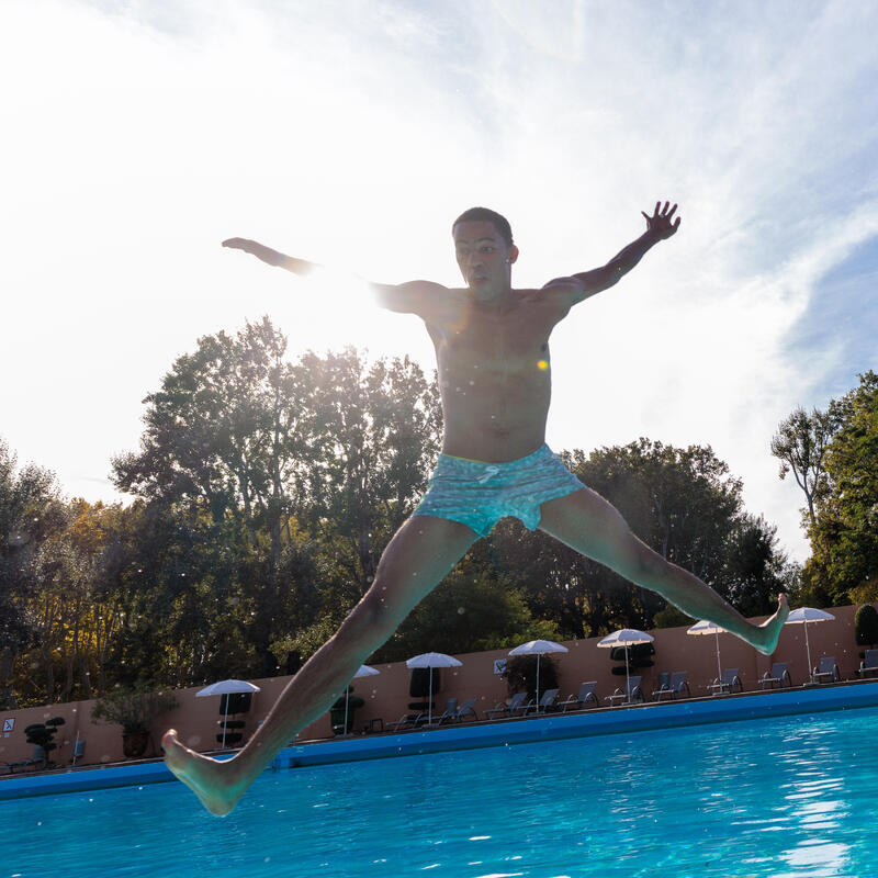 Short de bain court natation Homme - 100 cray kaki
