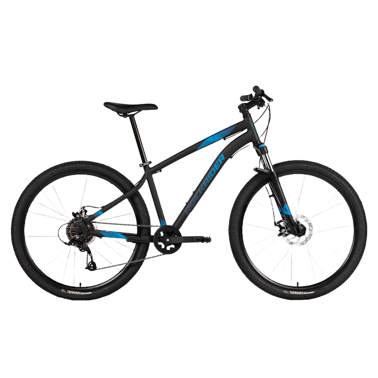 Gorsko kolo Rockrider VTT ST 120, črno-modro, velikost koles 27,5 palcev.