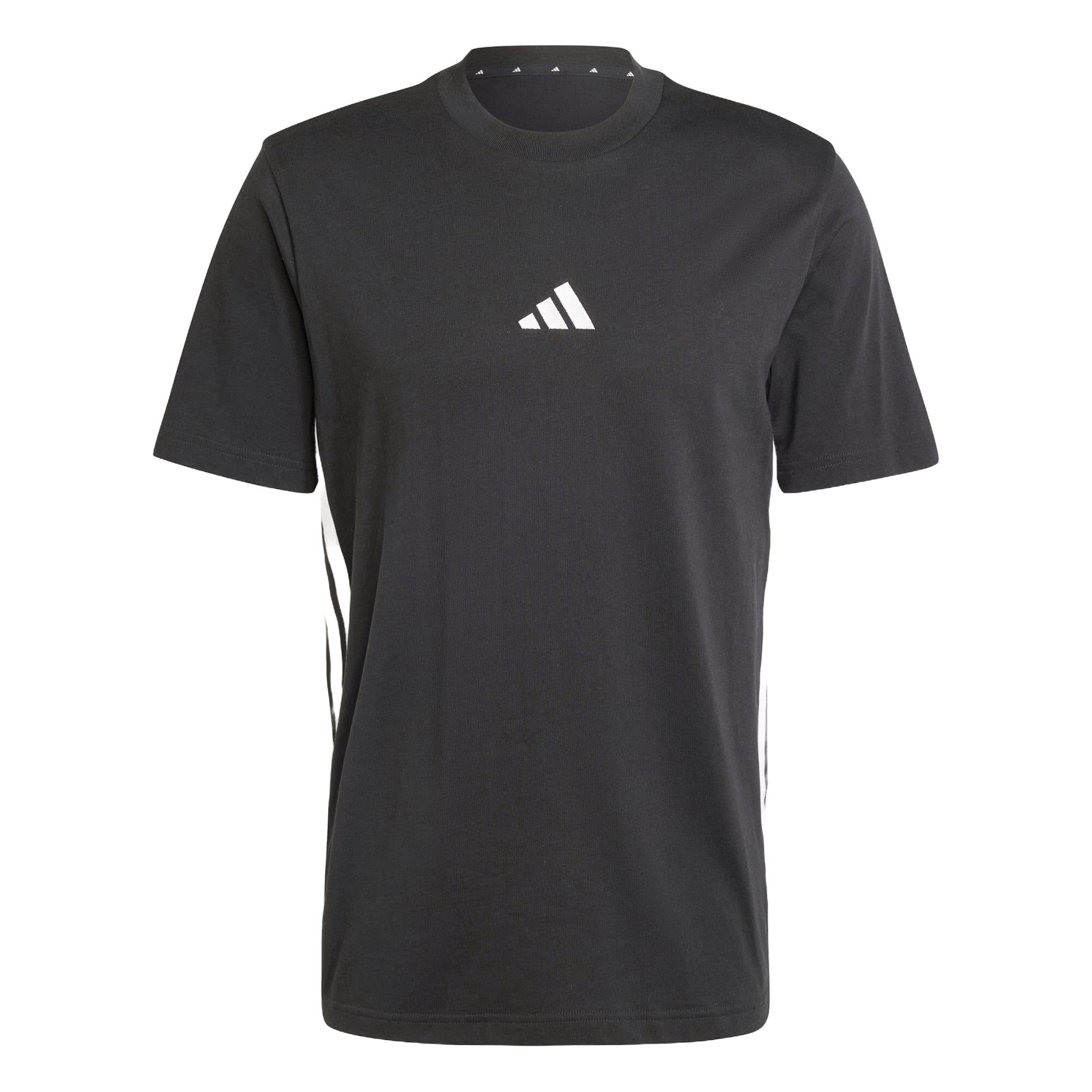 T-shirt nera ADIDAS uomo palestra regular fit cotone 6/7