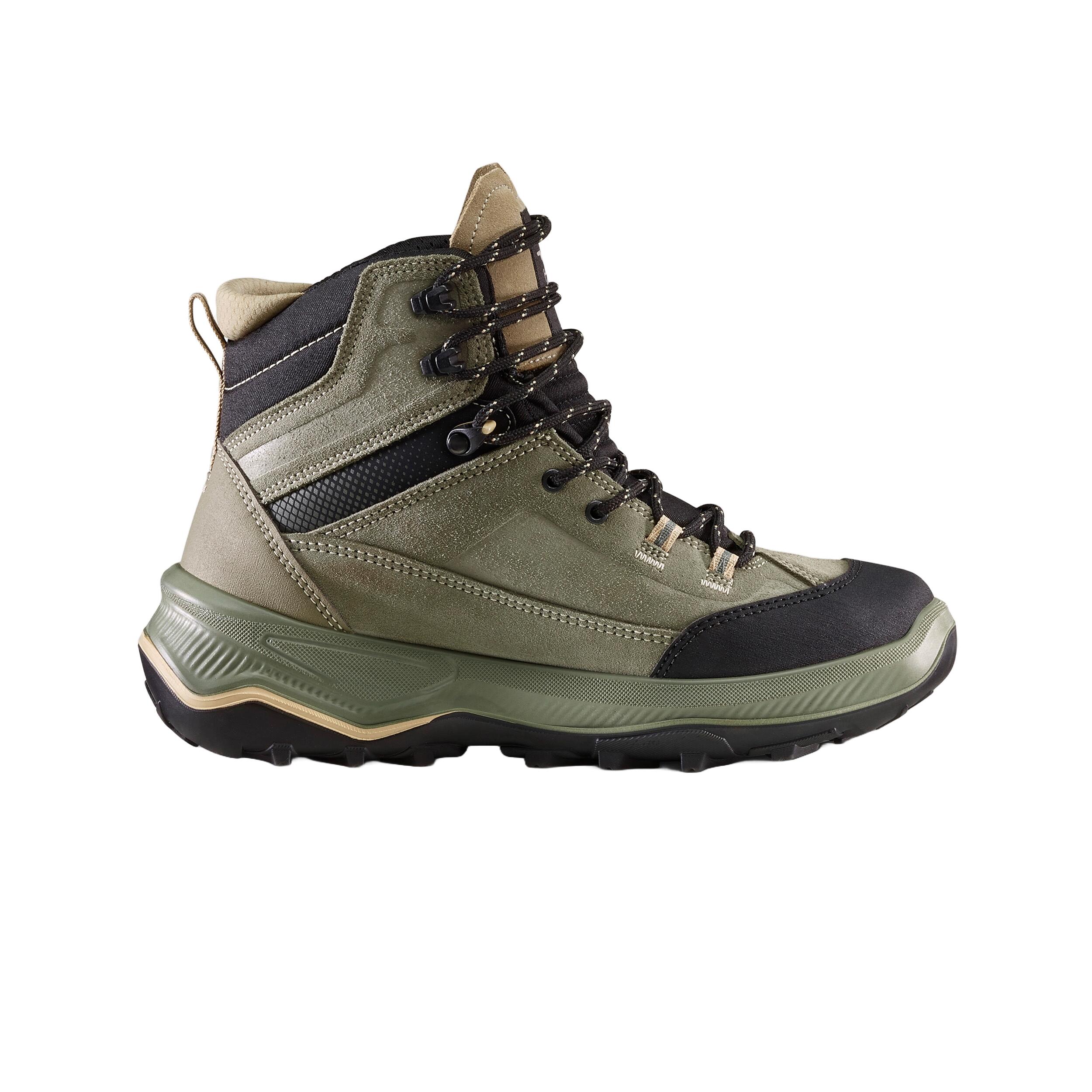 Women's waterproof leather trekking boots MT100