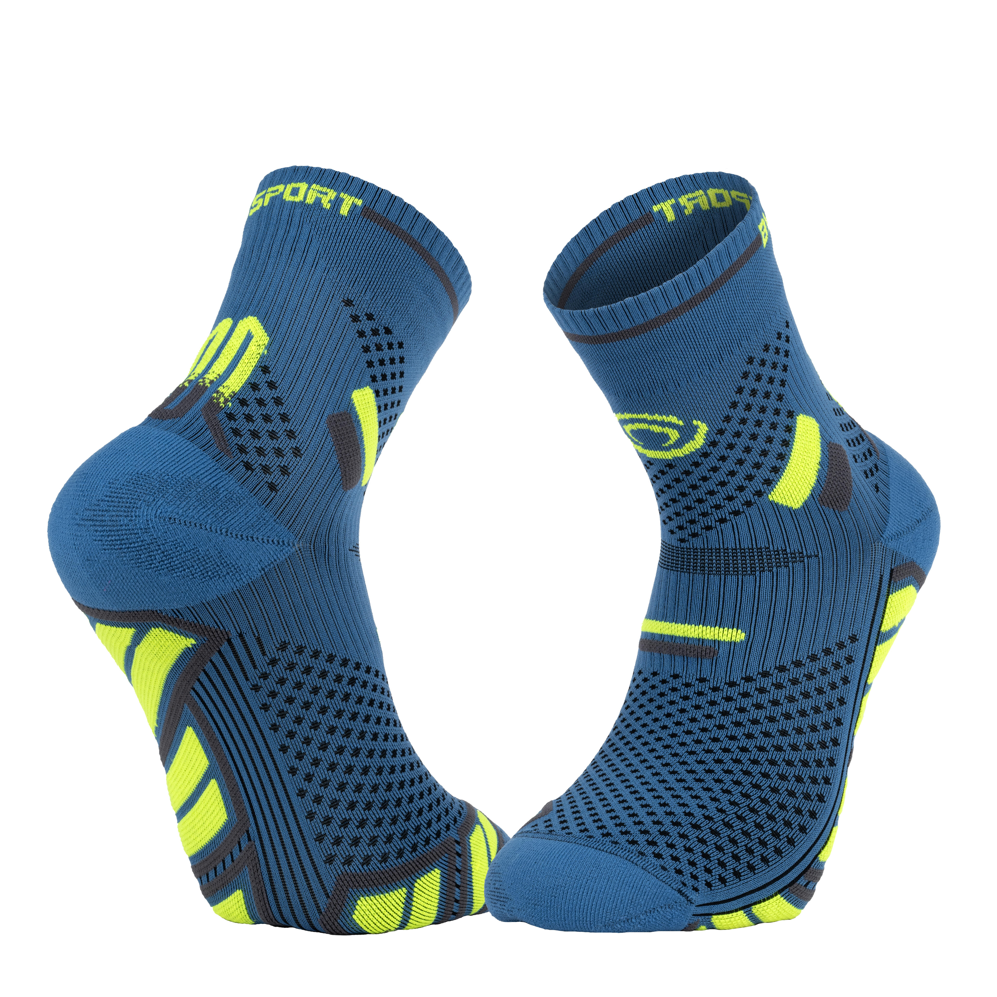CHAUSSETTES DE TRAIL BLEU JAUNE BV SPORT