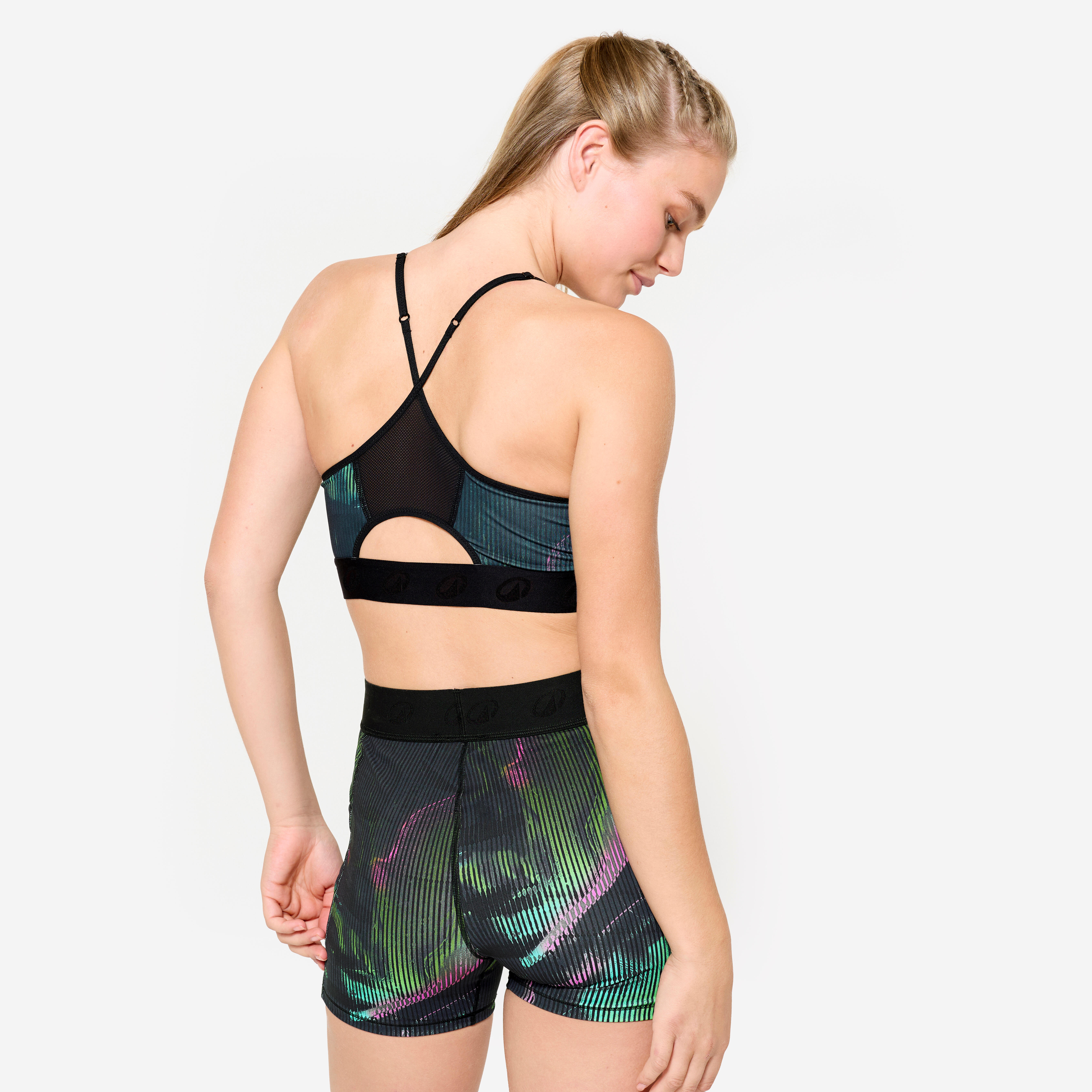 Women's Light Support and Thin Crossover Strap Sports Bra, 120 - DOMYOS