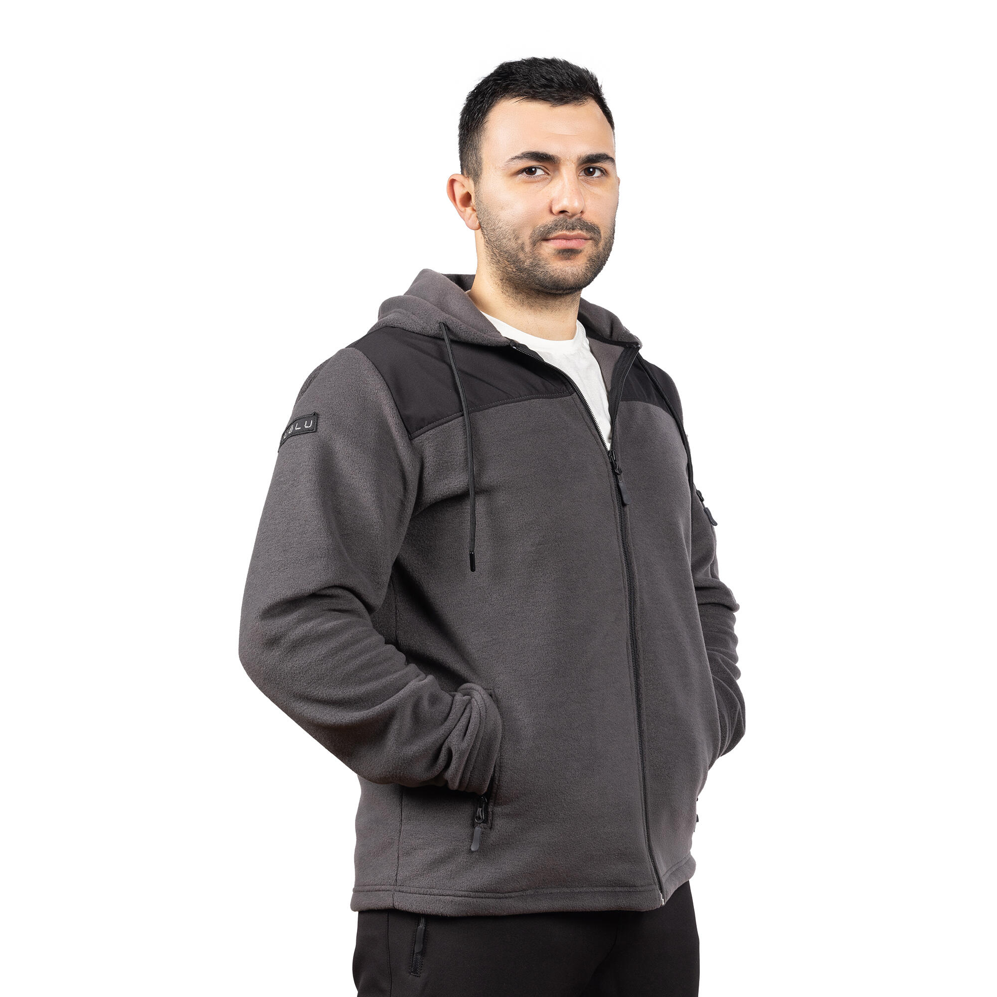HUGLU Erkek Ses Çıkarmayan Polar Hırka - Gri - Avcılık Ve Doğa Gözlemi