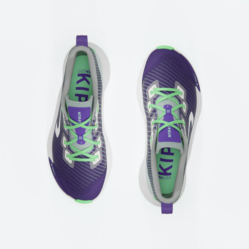 Laufschuhe Kinder Drop 0 - Kiprun kn500 grün-gelb-schwarz