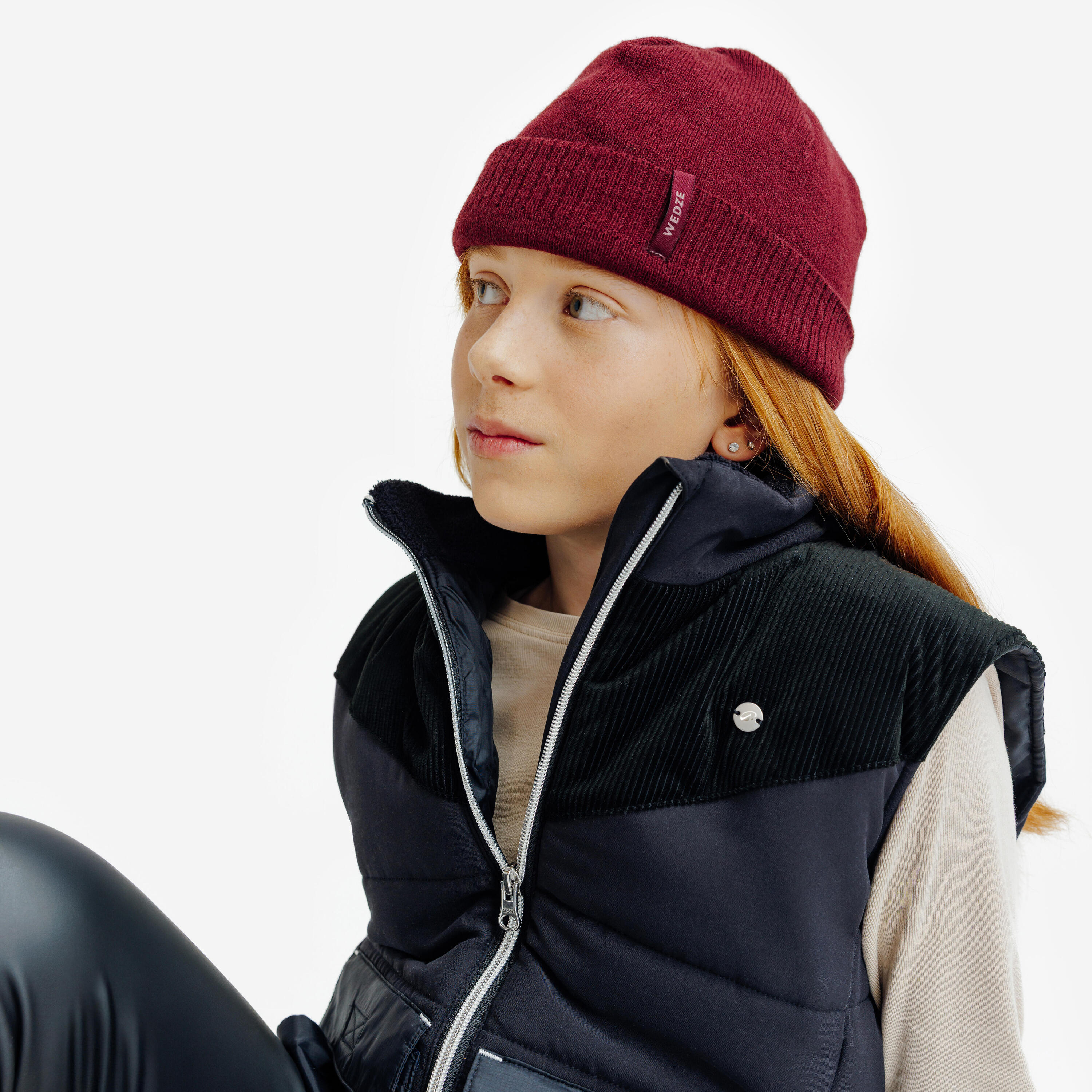 Kids' Warm Sleeveless Horse Riding Jacket - Black 8/8
