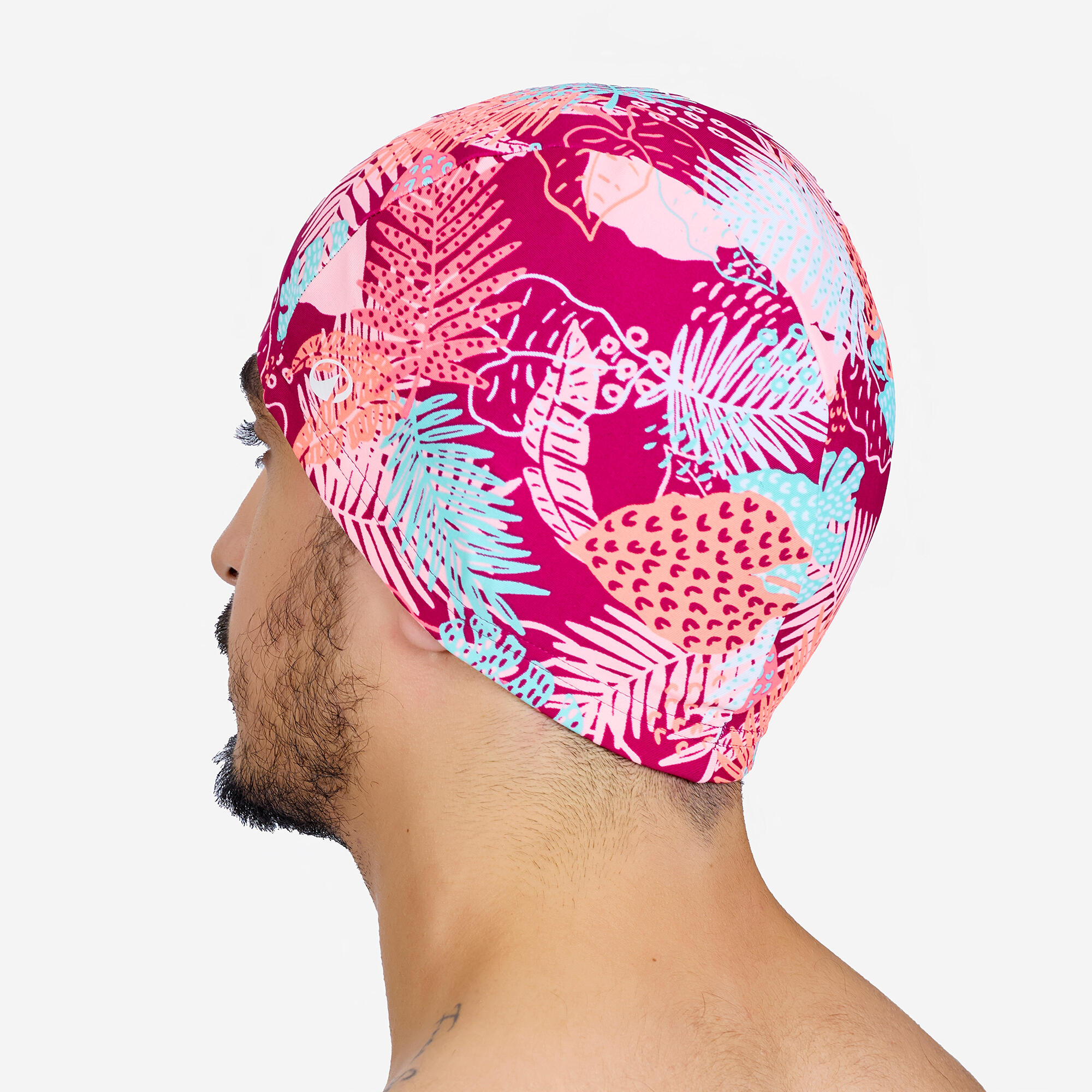 Fabric Swim Cap M Secure Fit & Comfortable Pink