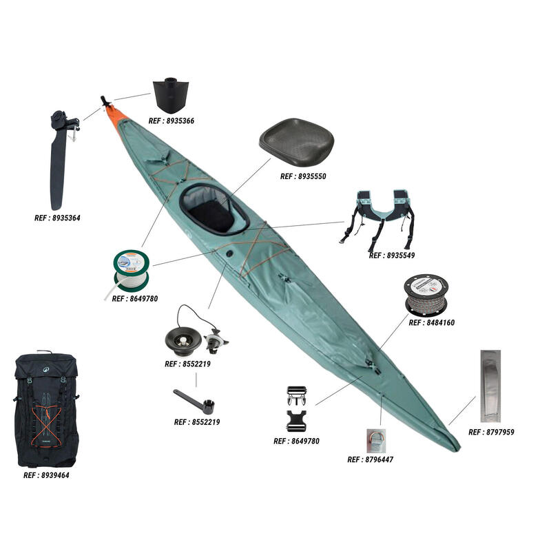 Kayak gonflable expédition 1place haute pression en dropstitch renforcé - X 900