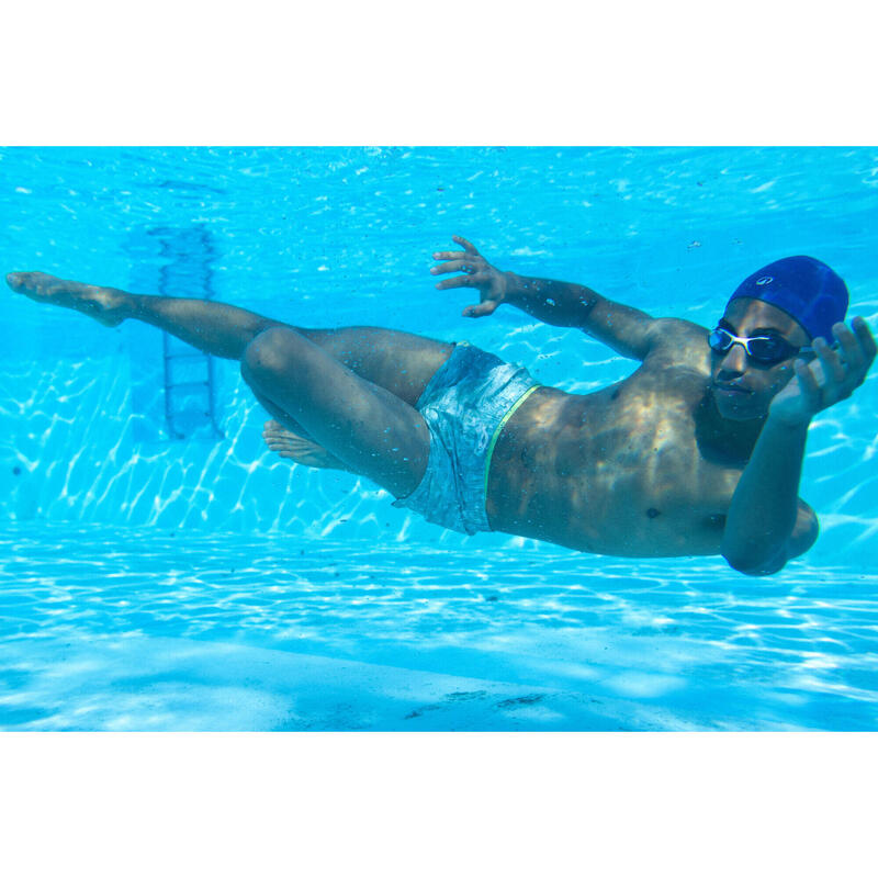Short de bain court natation Homme - 100 cray kaki