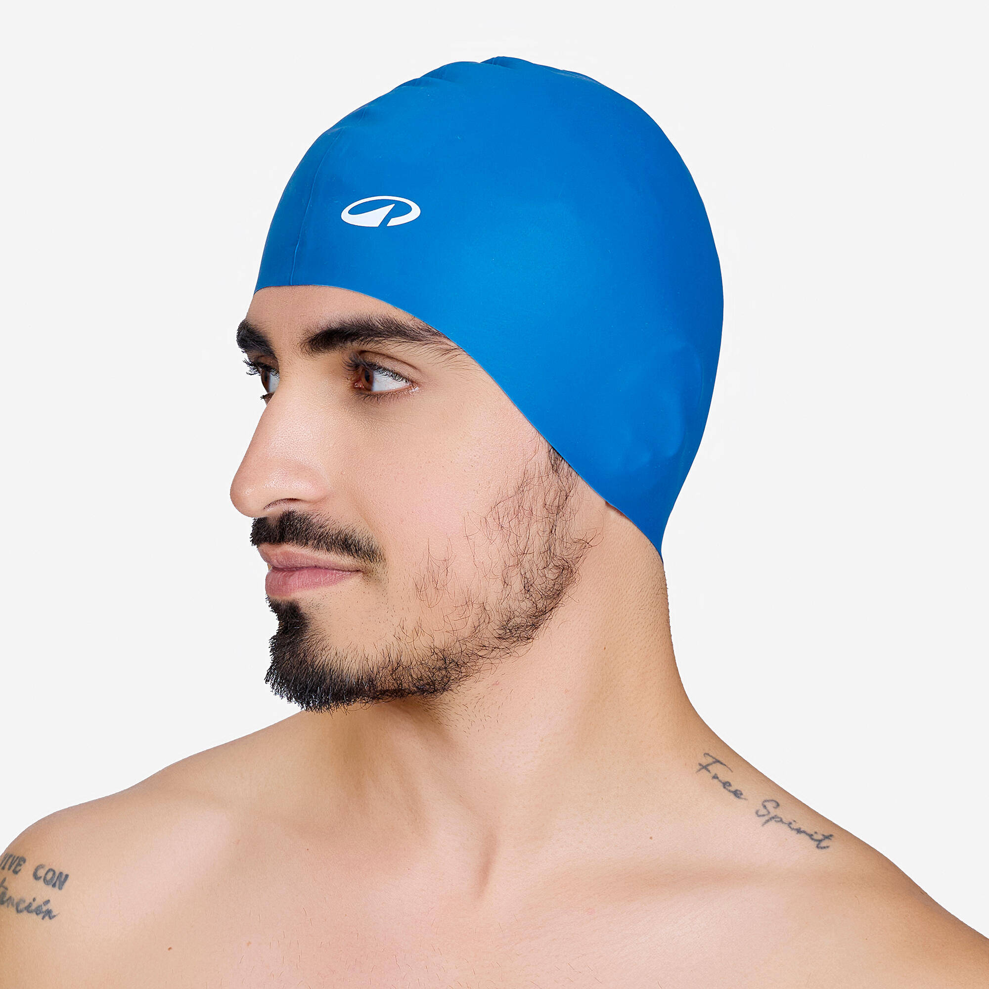 Silicone Swim Cap Soft & Stretchable Dark Blue -  1