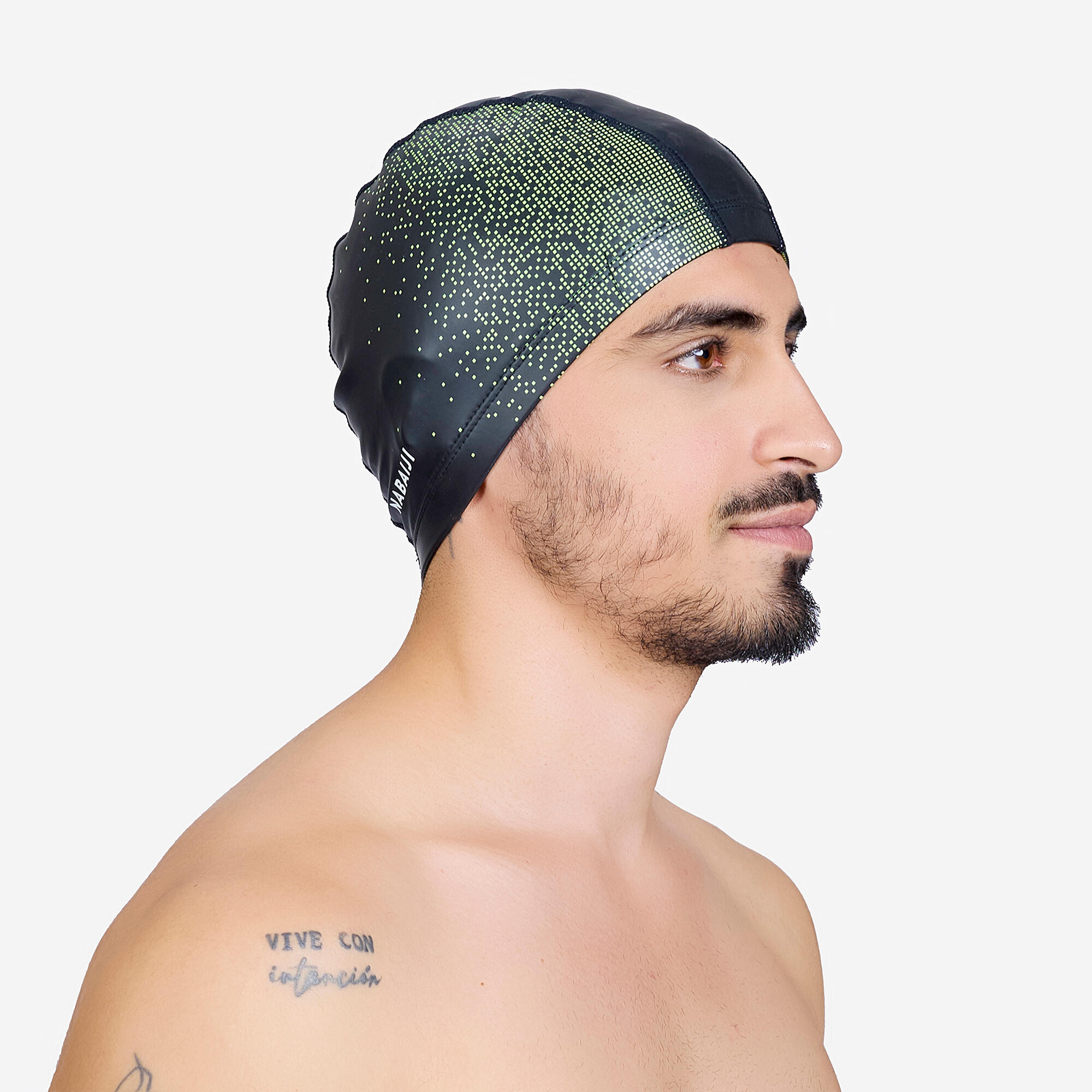 Adult Swimming Cap Silicone Mesh 56-60 Cm Print Yellow Expe