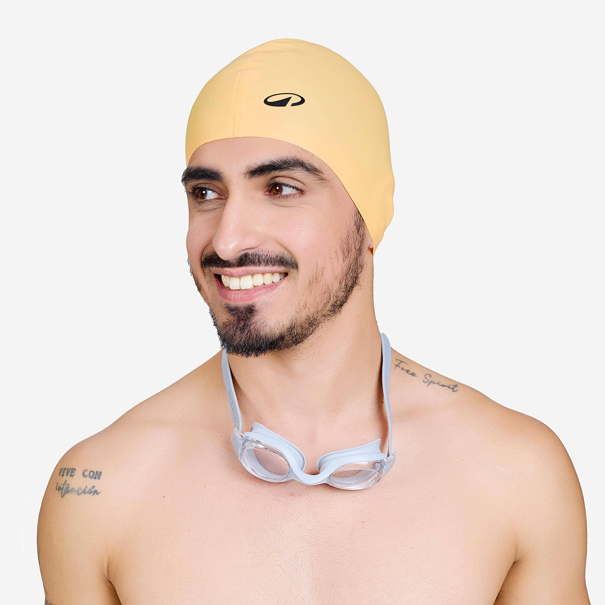 Silicone swim cap light yellow