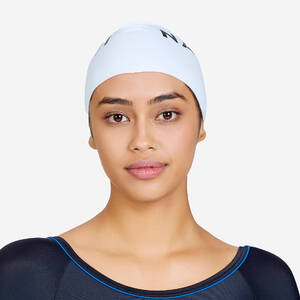 Adult Swimming Cap Silicone 56-60 Cm Quick-Dry & Lightweight White