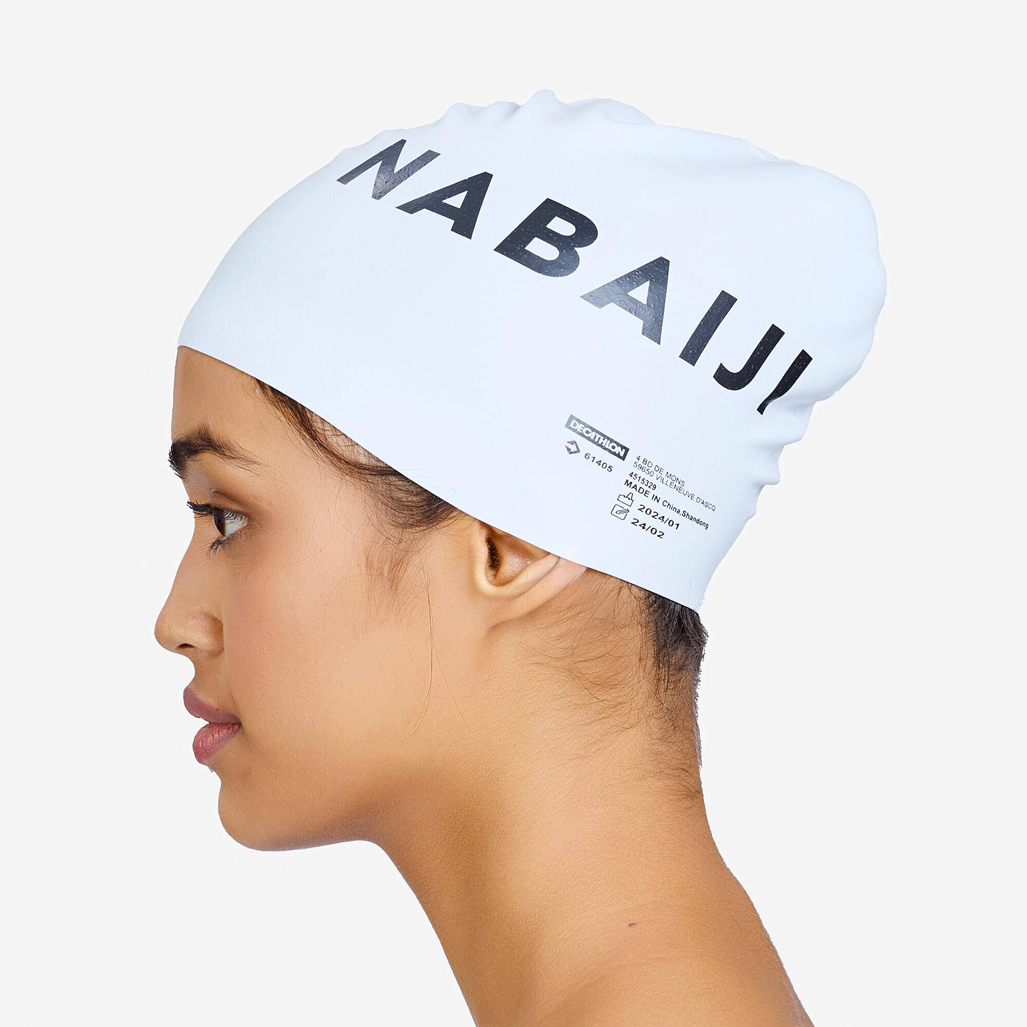 Adult Swimming Cap Silicone 56-60 Cm Quick-Dry & Lightweight White -  4
