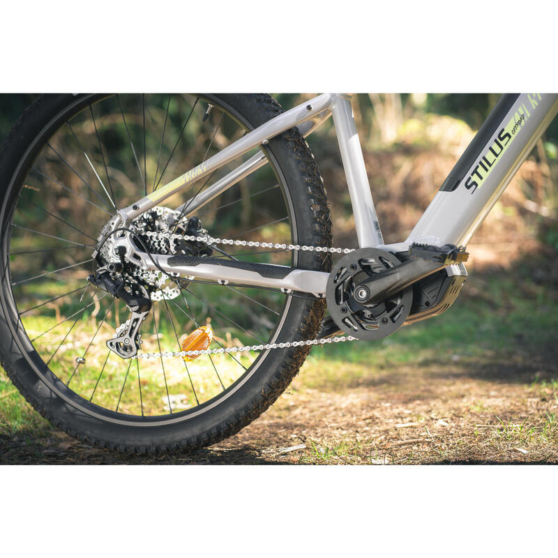 Bici MTB Stilus Off Road Gris Claro Eléctrica Semirrígida