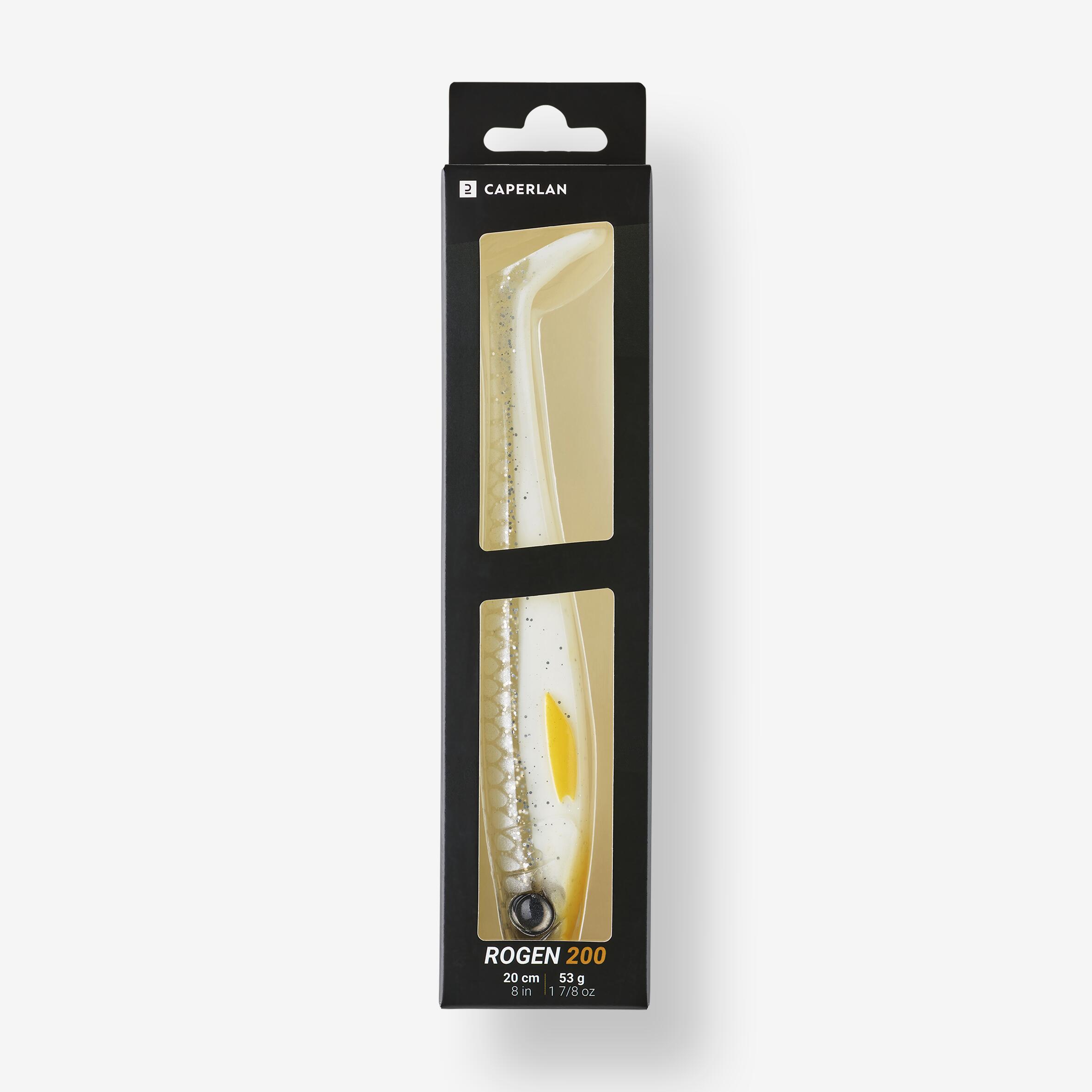 Leurre Kracken Tackle – Jig 200g – Blanc Fluo Phosphorescent – Hameçon 7/0 Teaser
