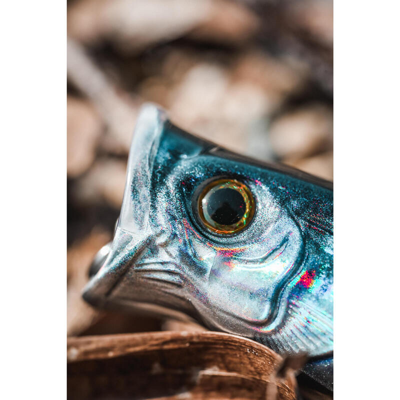 Leurre de surface Popper pêche en mer EXOFLY POP 12cm Bleu