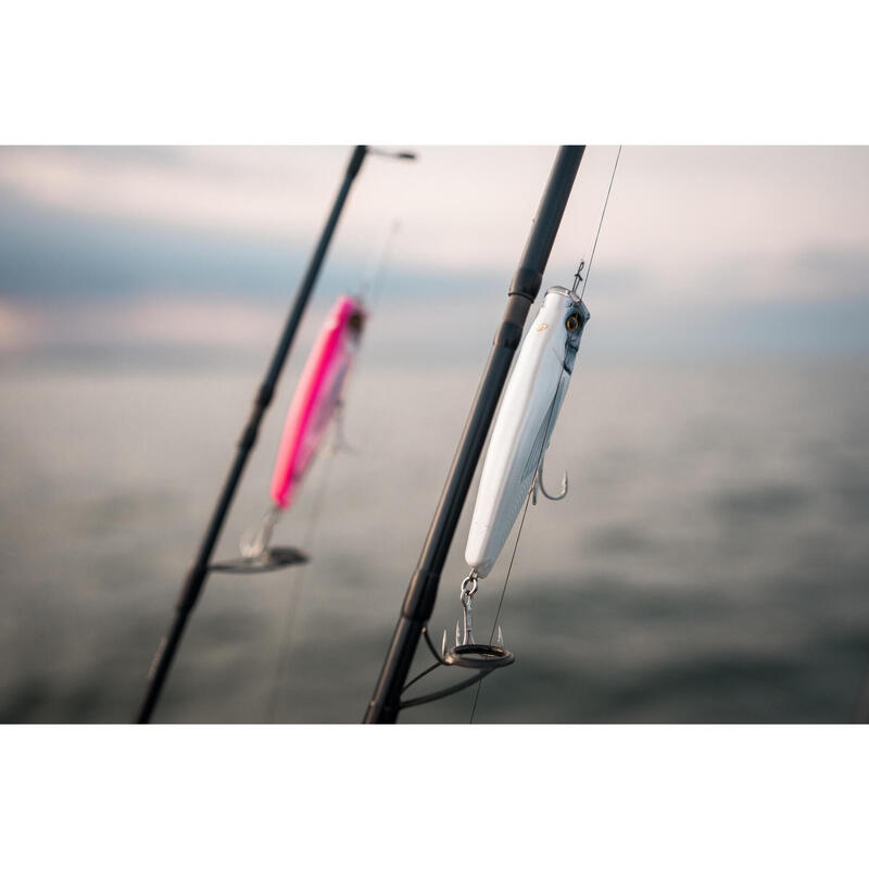 Leurre de surface Popper pêche en mer EXOFLY POP 12cm Blanc