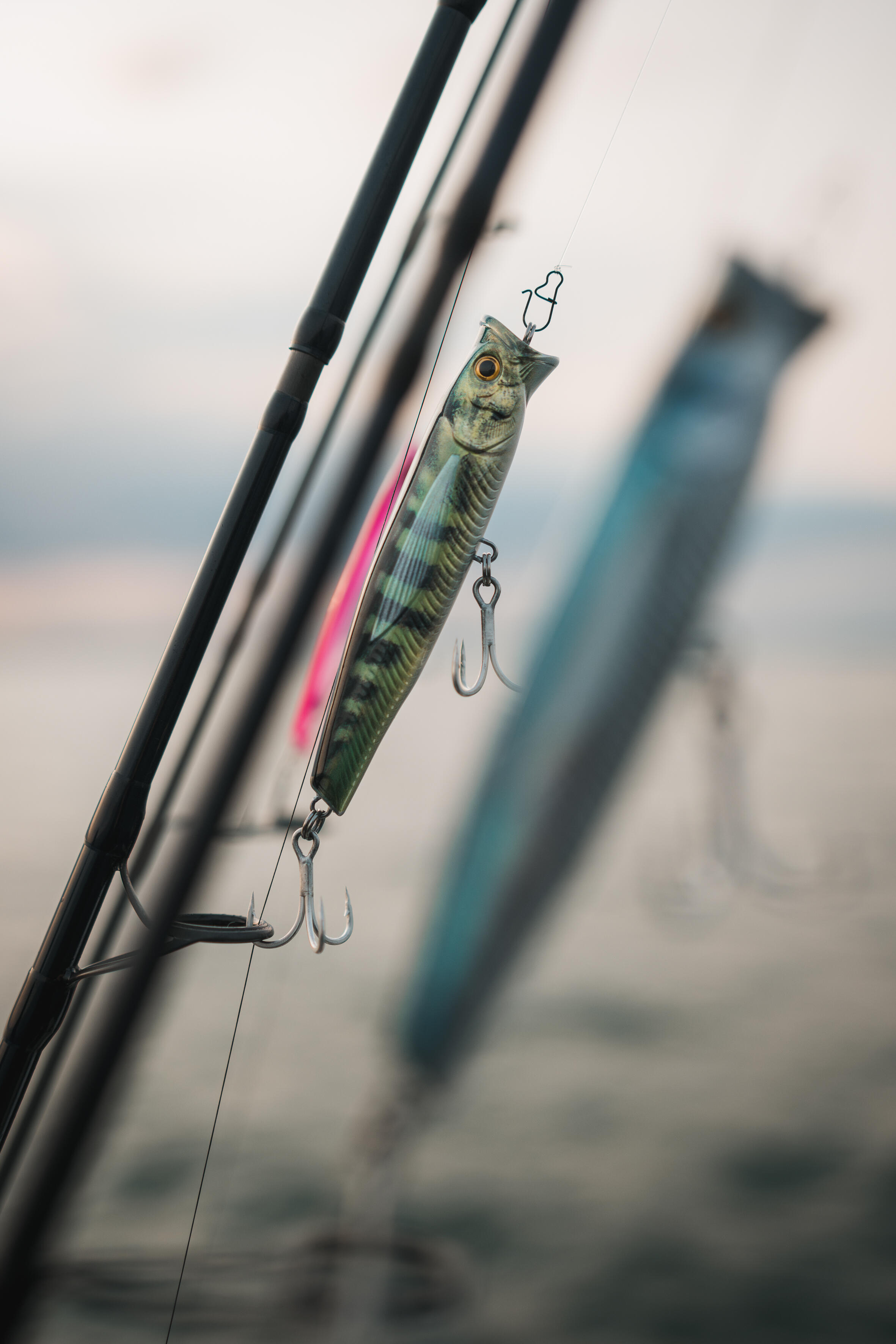 Leurre de surface Popper pêche en mer EXOFLY POP 12cm Bonito 5/7
