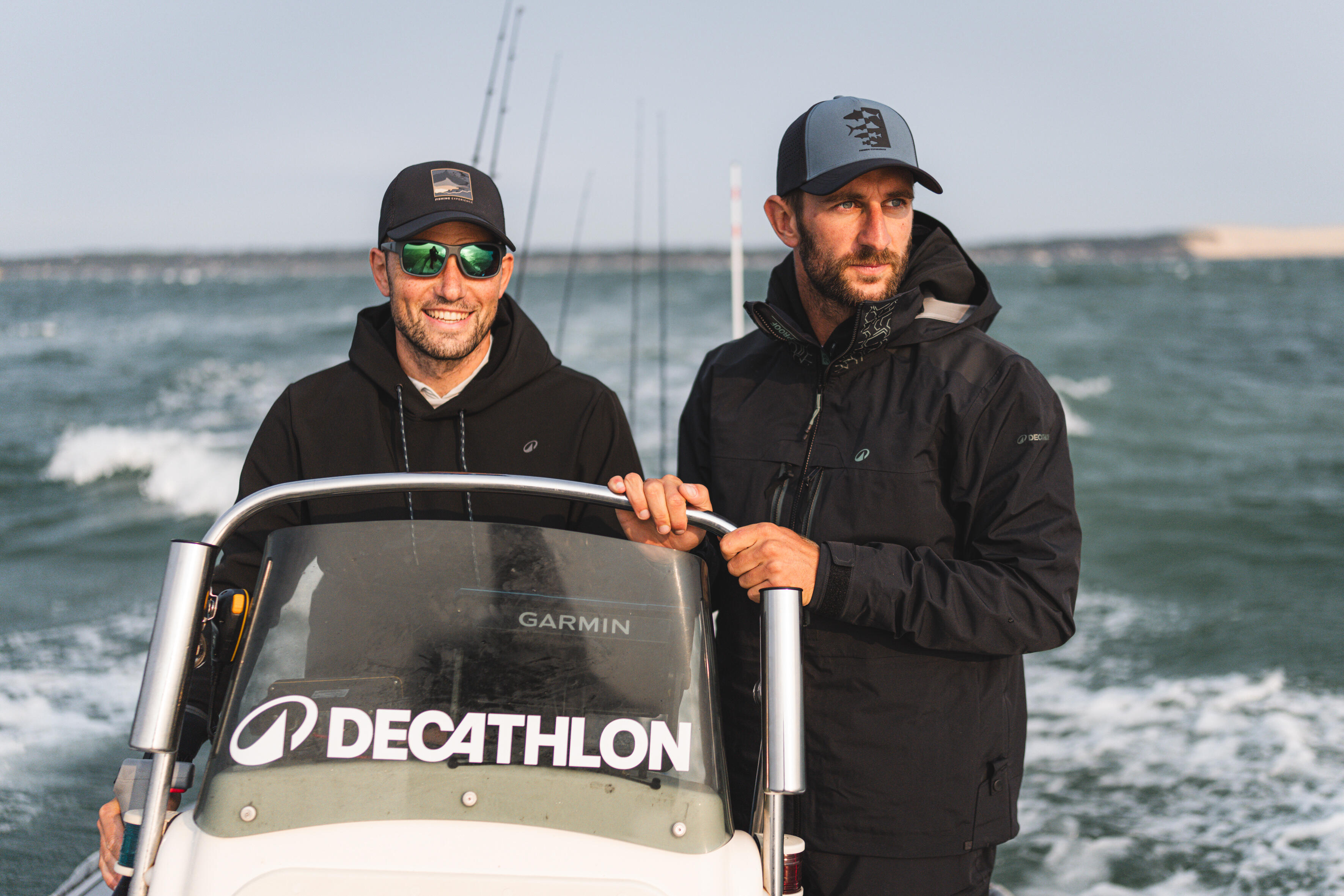 Two men fishing from a boat