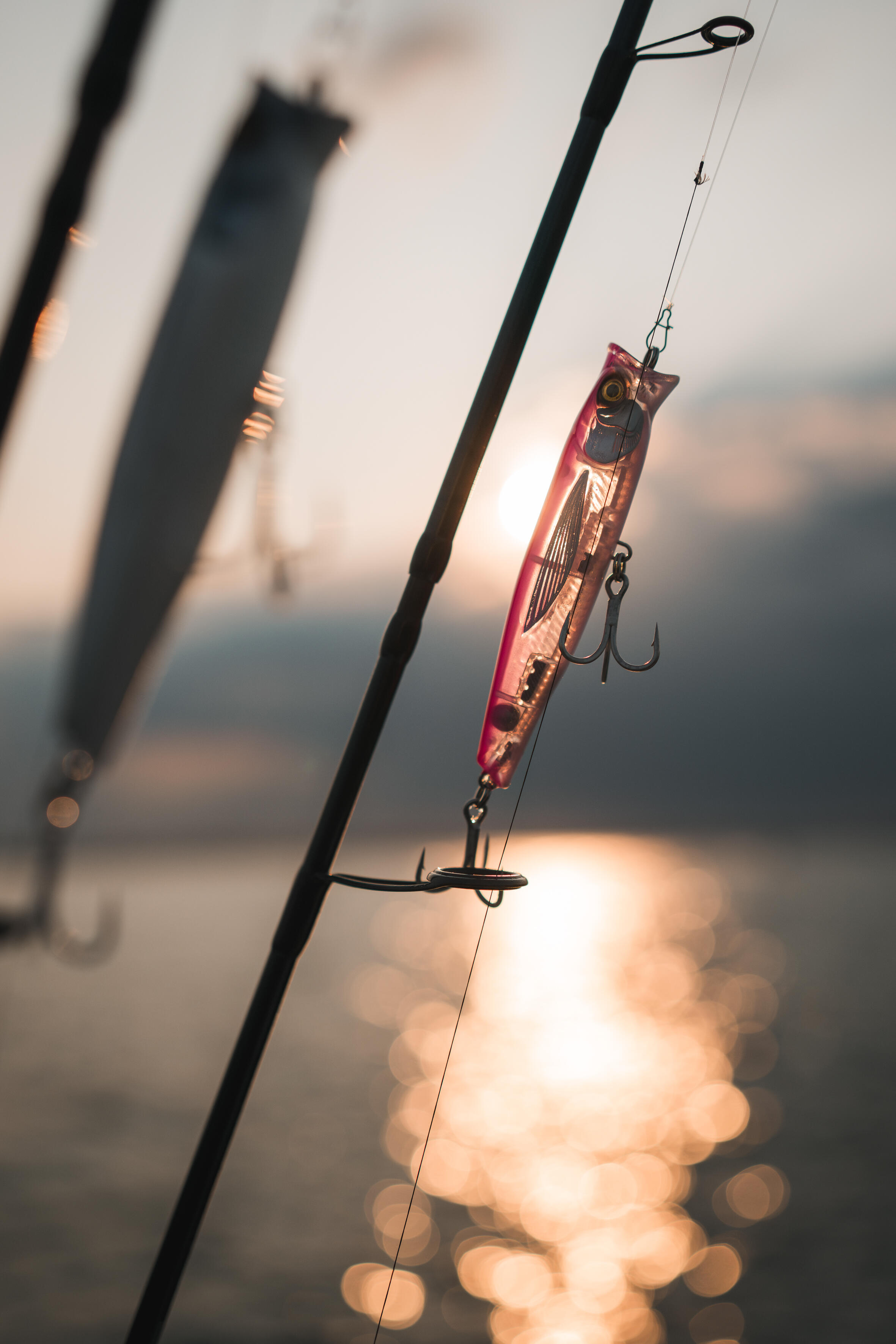 Leurre de surface Popper pêche en mer EXOFLY POP 12cm Rose 6/7