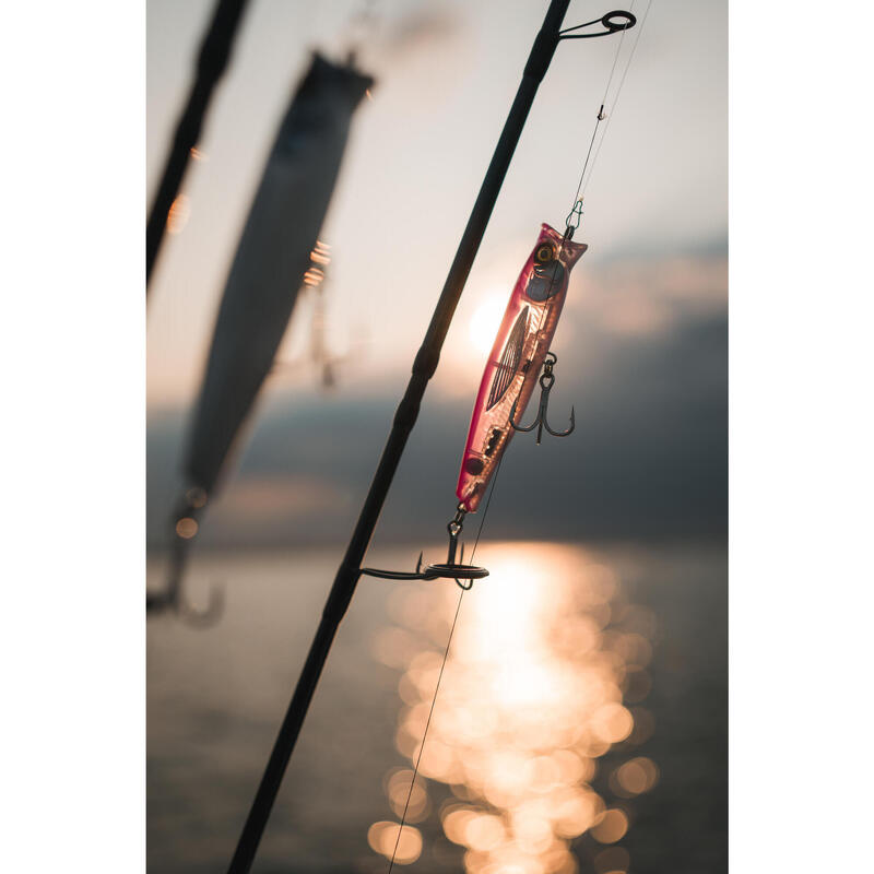 Leurre de surface Popper pêche en mer EXOFLY POP 12cm Rose