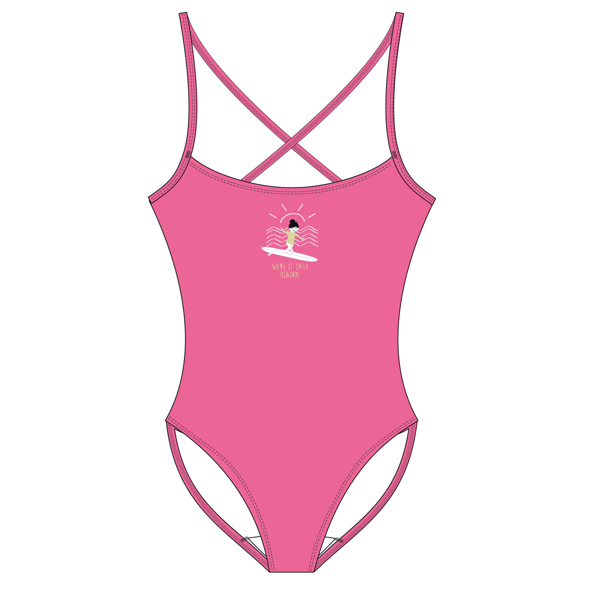 Costume intero bambina 100 rosa 8/8