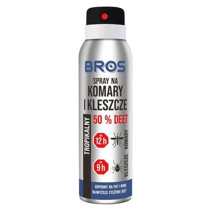 Spray odstraszający komary i kleszcze BROS 50% DEET 90 ml
