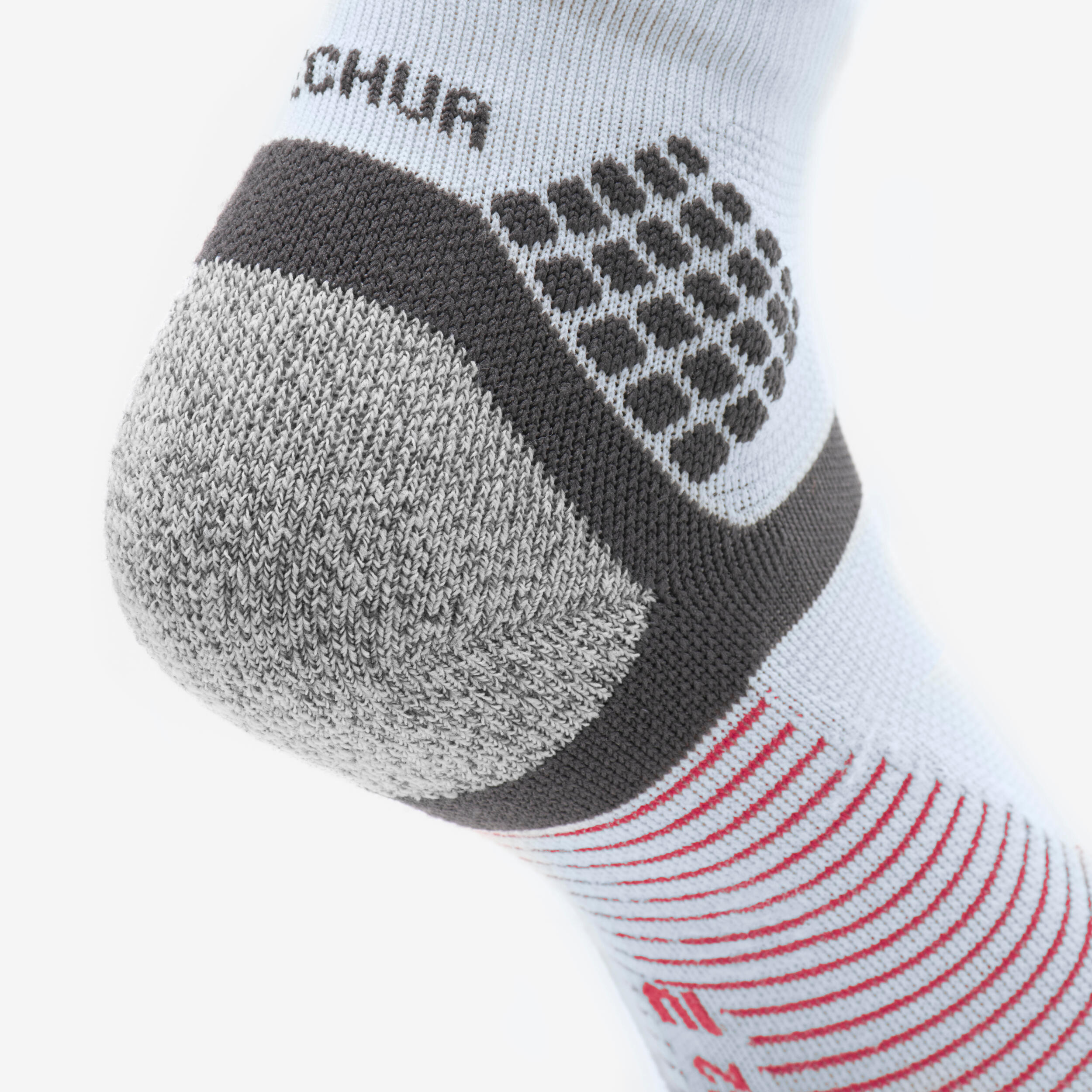 Chaussettes randonnée - Hike 500 Mid Grise et Rouge x2 paires 9/10
