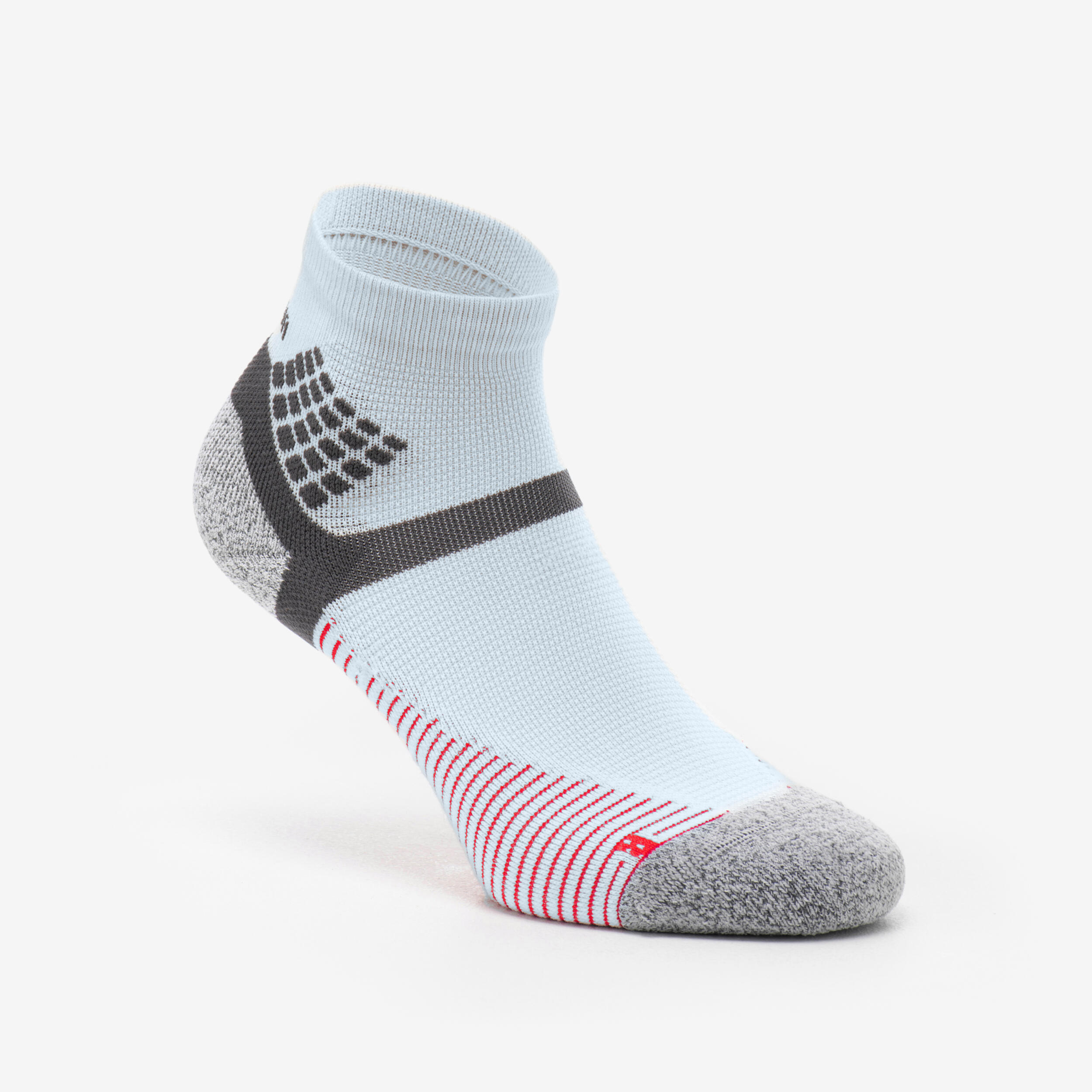 Chaussettes randonnée - Hike 500 Mid Grise et Rouge x2 paires 8/10