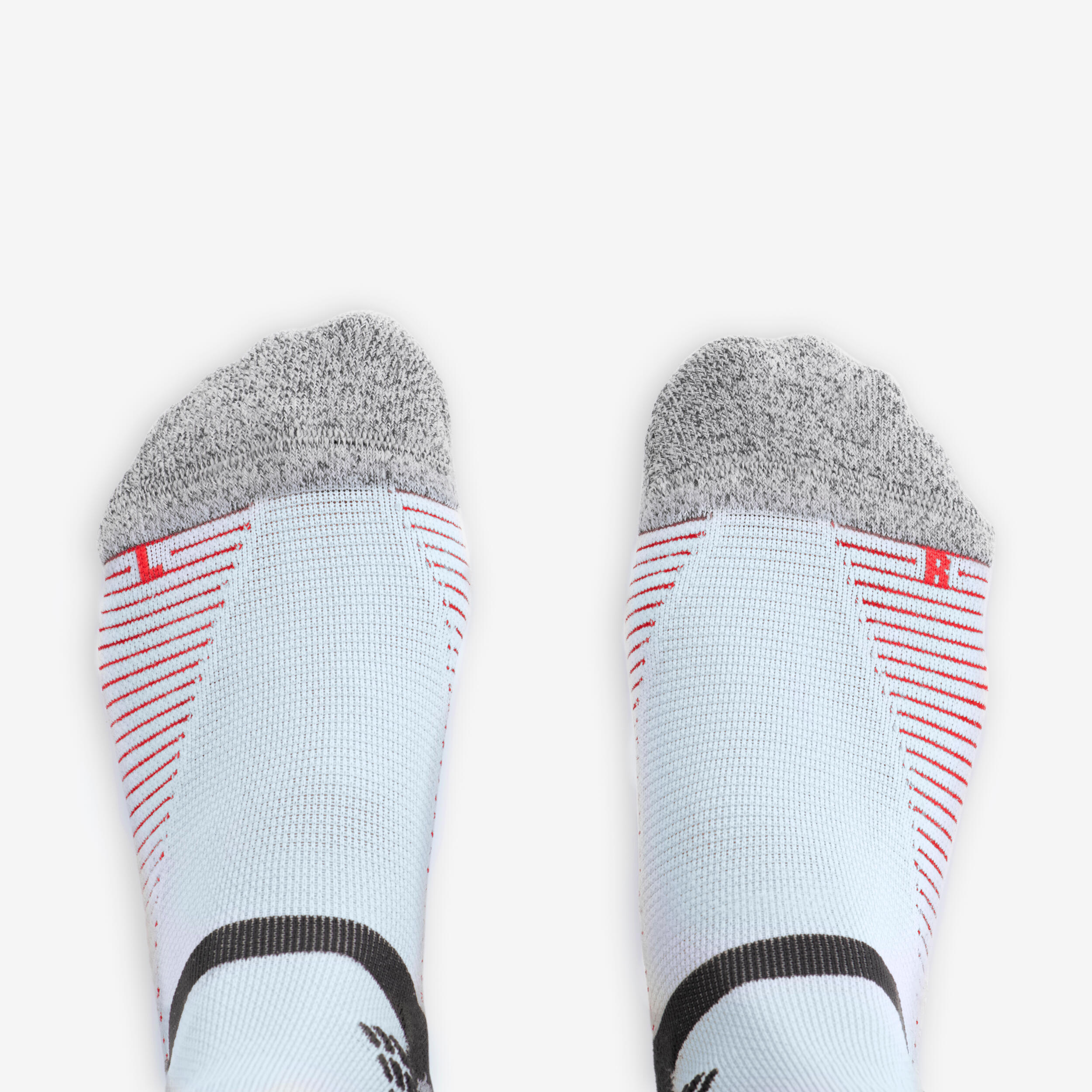 Chaussettes randonnée - Hike 500 Mid Grise et Rouge x2 paires 7/10