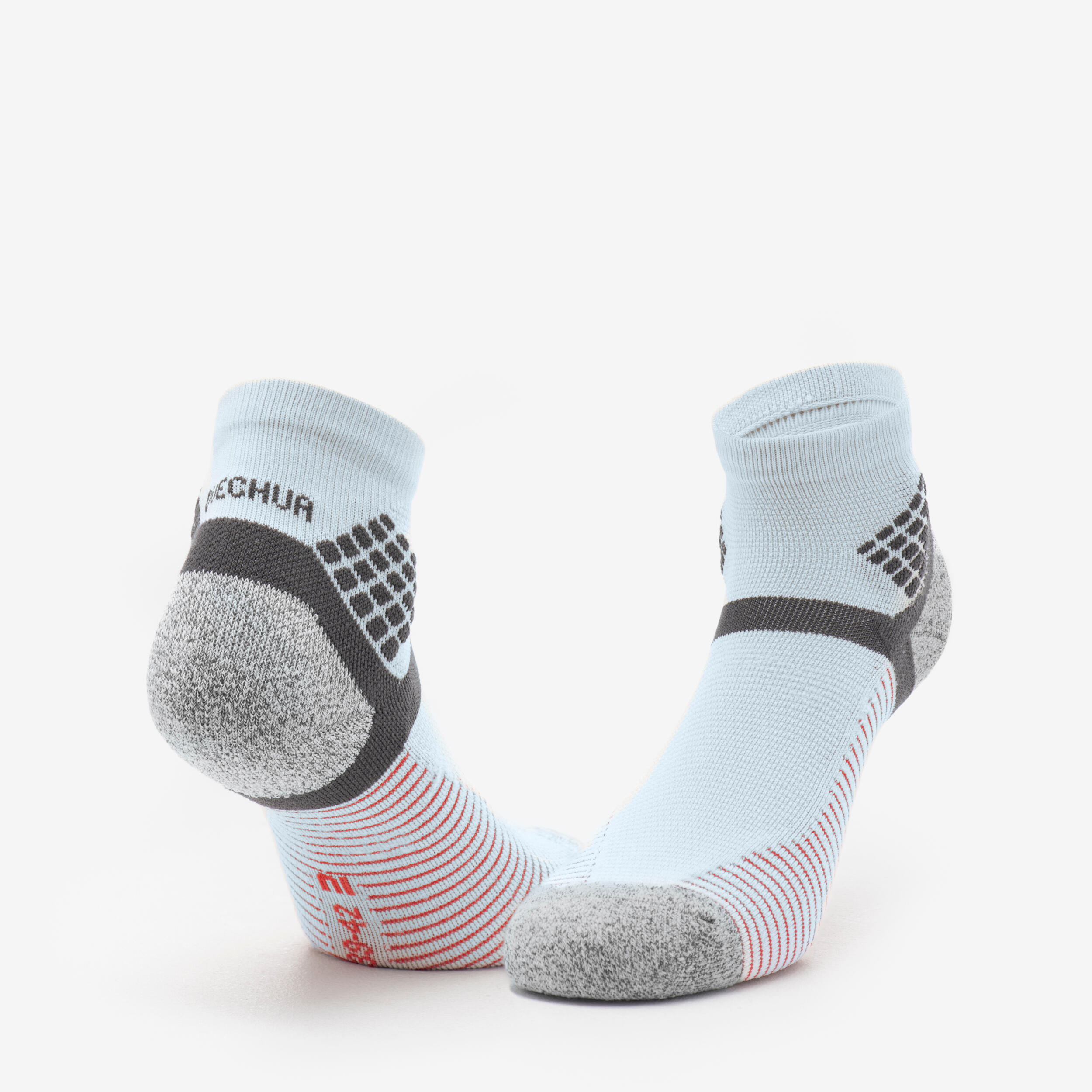 Chaussettes randonnée - Hike 500 Mid Grise et Rouge x2 paires 4/10