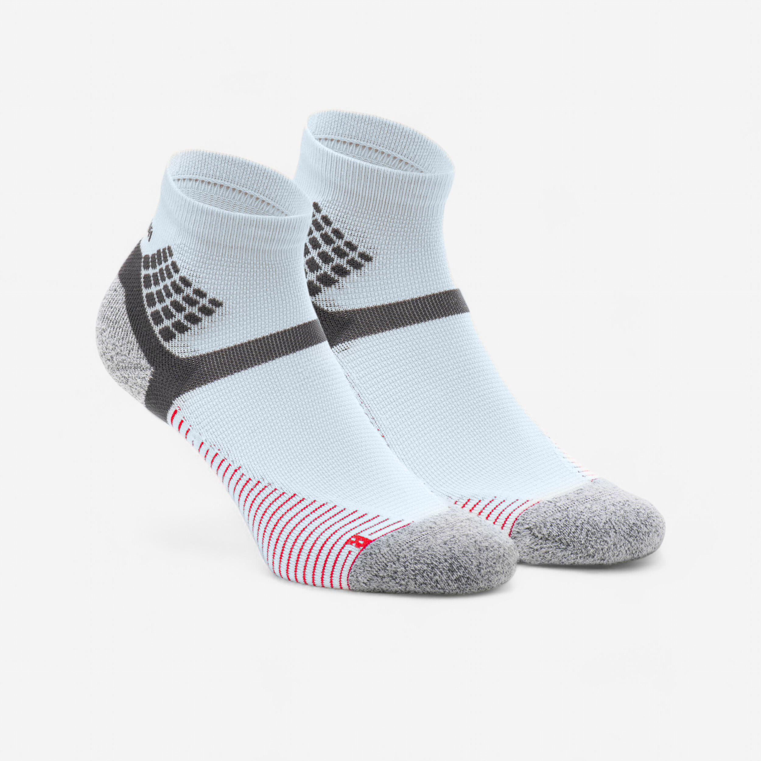 Chaussettes randonnée - Hike 500 Mid Grise et Rouge x2 paires 2/10